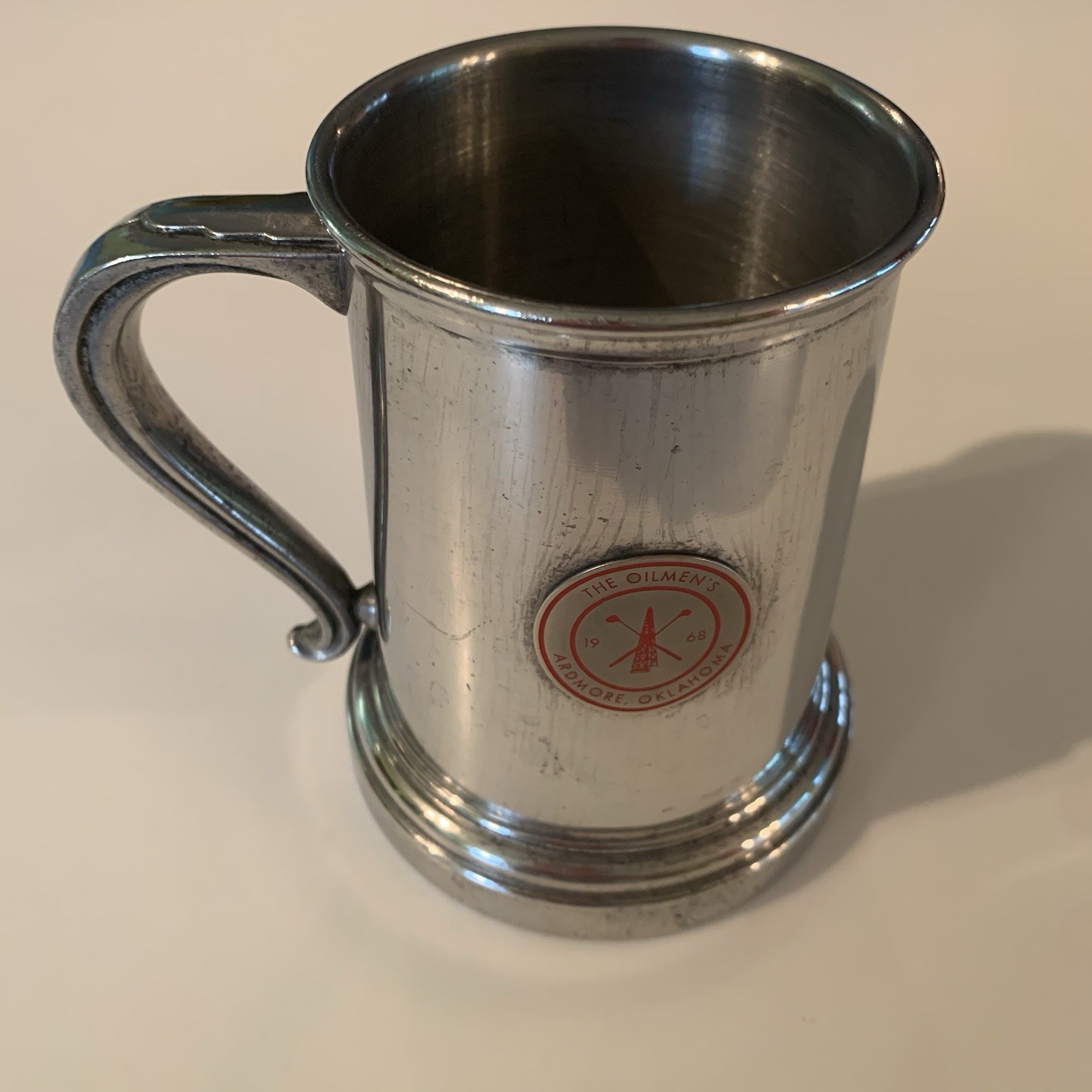 Vintage 1968 The Oilmen’s Pewter Glass Bottom Mug Tankard Ardmore Golf Award EUC