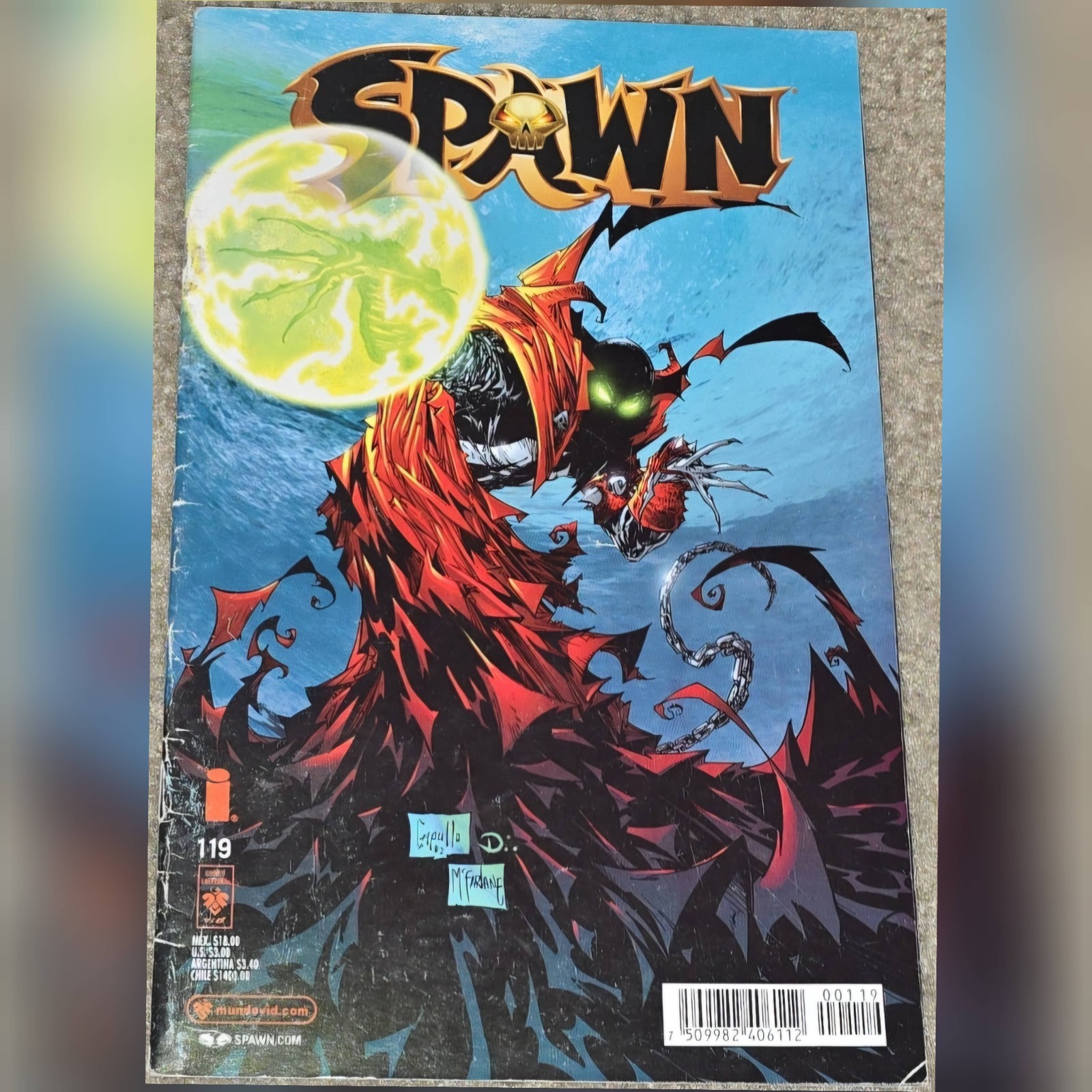 Rare HTF Spawn 119 MX VID 1st App Gunslinger 2002 UPC Newsstand Foreign Variant