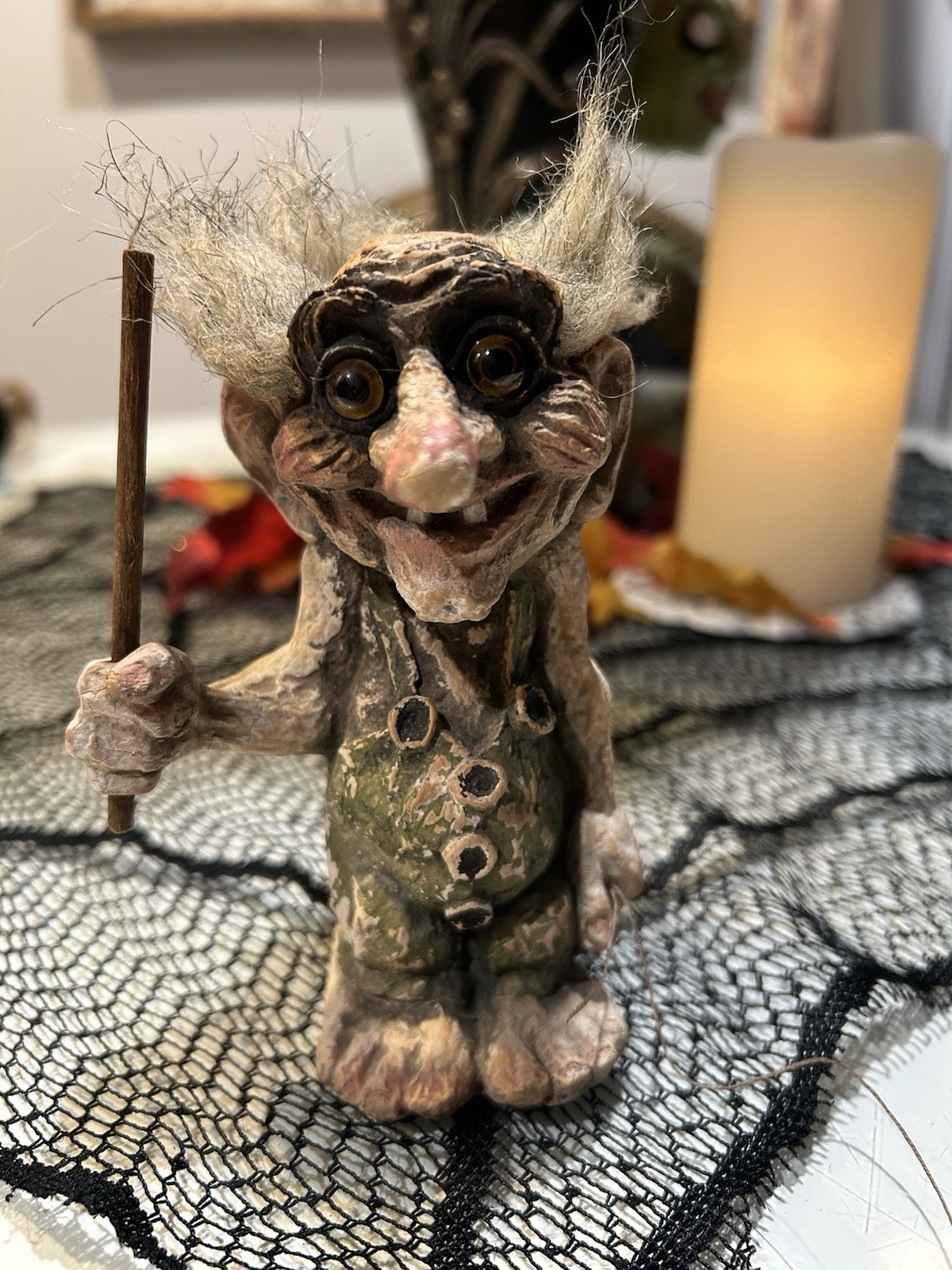 Vintage NyForm Norway Troll Grandfather W/ Walking Stick #111 - Rare Find