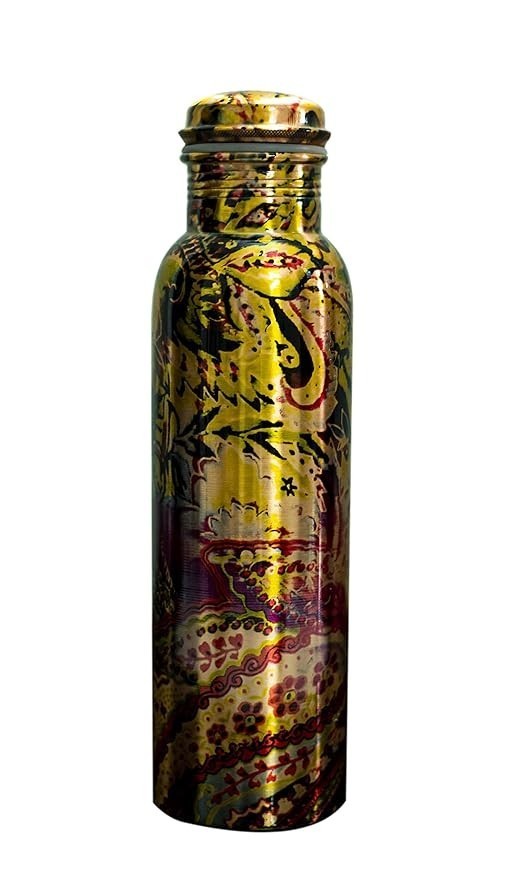 Copper Water Bottle  1L\\/34 Oz Stay Hydrated and Health Benefits (Light Green)