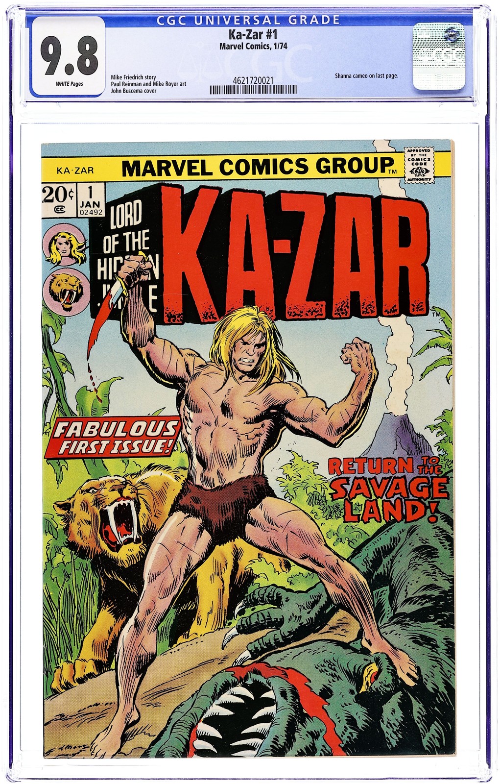 Ka-Zar #1 CGC 9.8 1974 4621720021