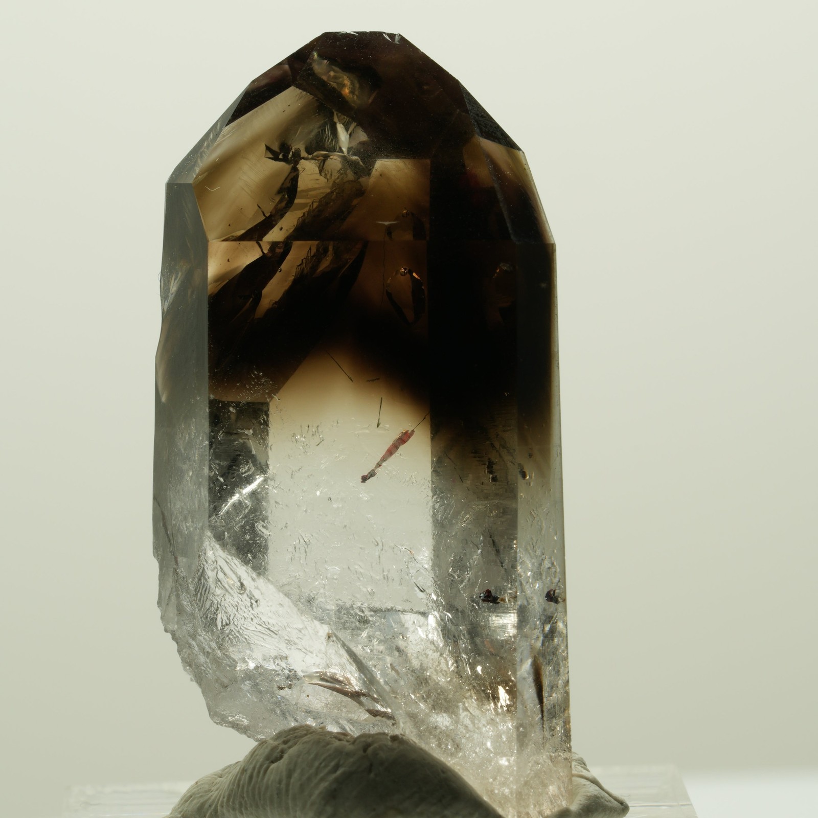 Enhydro Harlequin Lemurian Phantom Smoky Quartz, 1x Bubble Streep Mine, Namibia