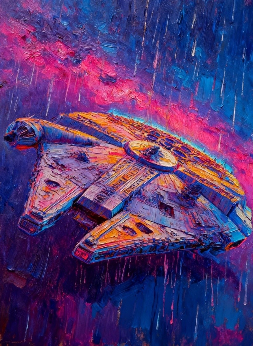 Millennium Falcon Star Wars Limited Edition Artist Signed Art Trading Card /30