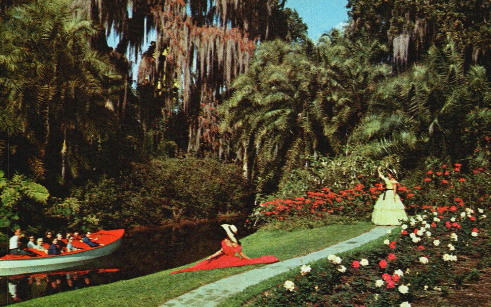 Postcard FL Cypress Gardens Blossoms on the Boat Tour Chrome Vintage PC H2750