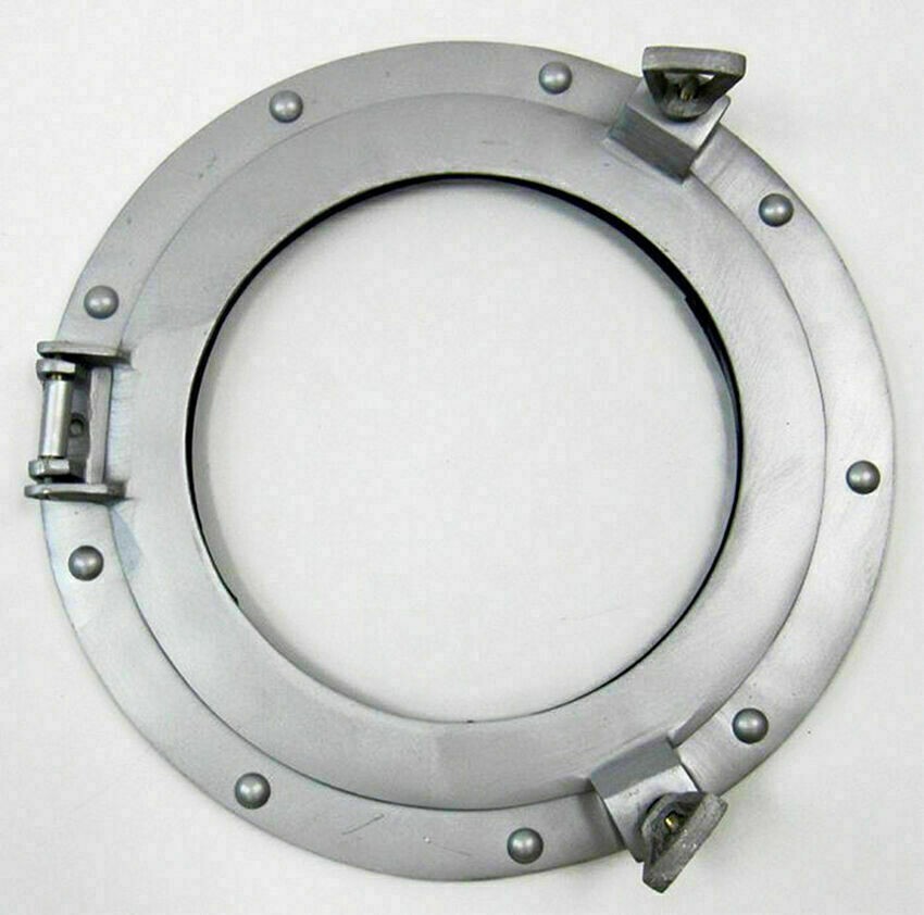 12 inch Porthole Window Glass Aluminum Finish Round Wall Decor Ship's Cabin Gift 12 inch Porthole Window Glass Aluminum Finish Round Wall Decor Ship's Cabin Gift