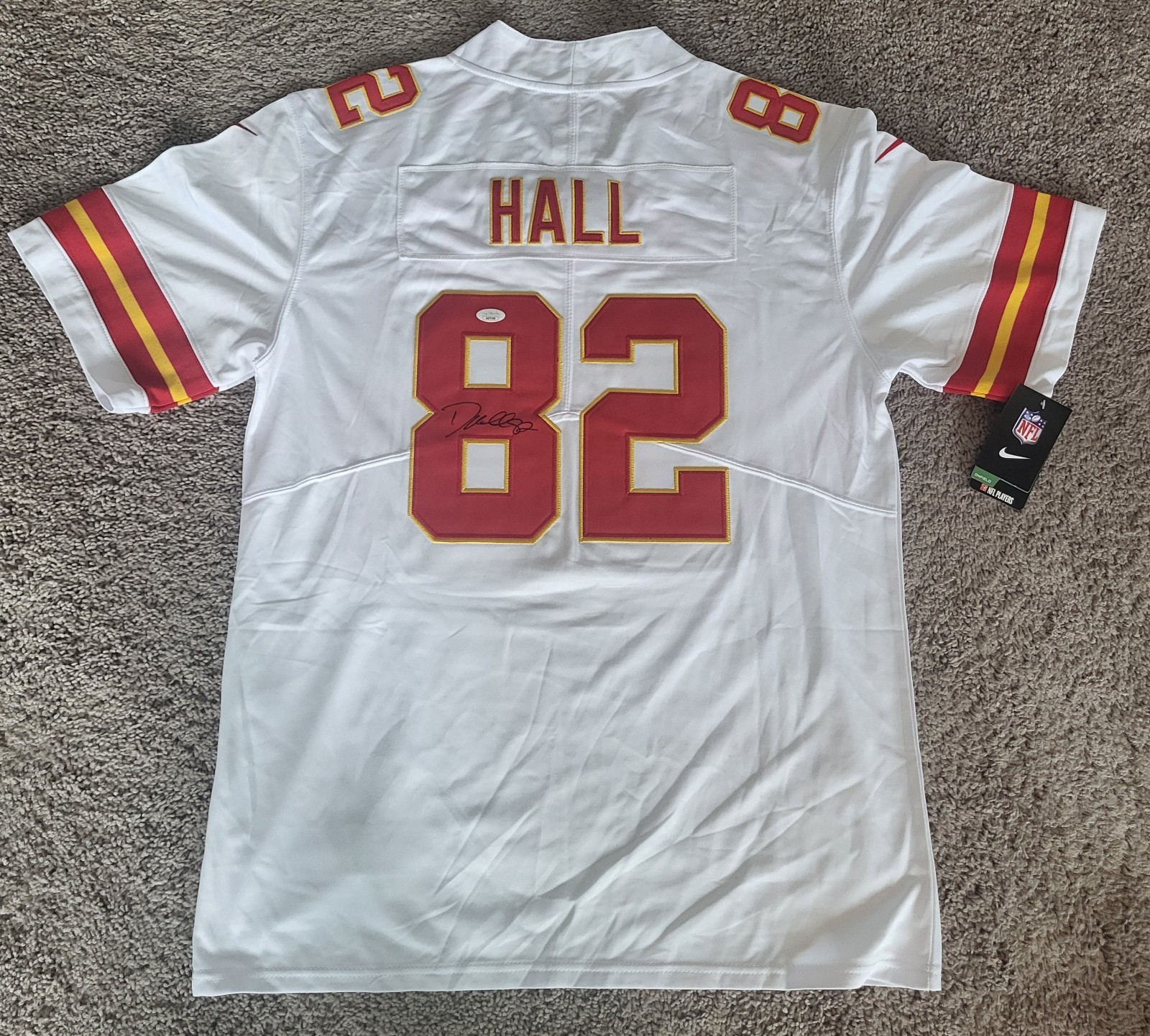 Dante Hall Signed Autographed NFL KC Chiefs Football Nike Jersey - w/JSA COA