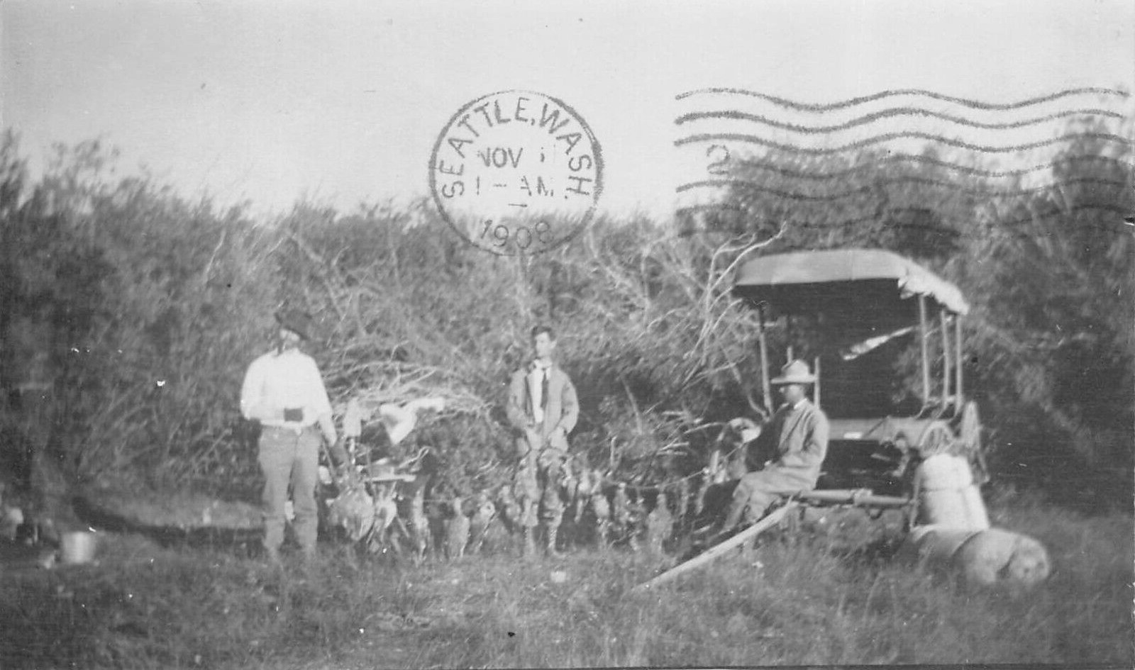 RPPC Gooding Idaho Pheasant Hunting Party 1909 Real Photo Postcard 9488