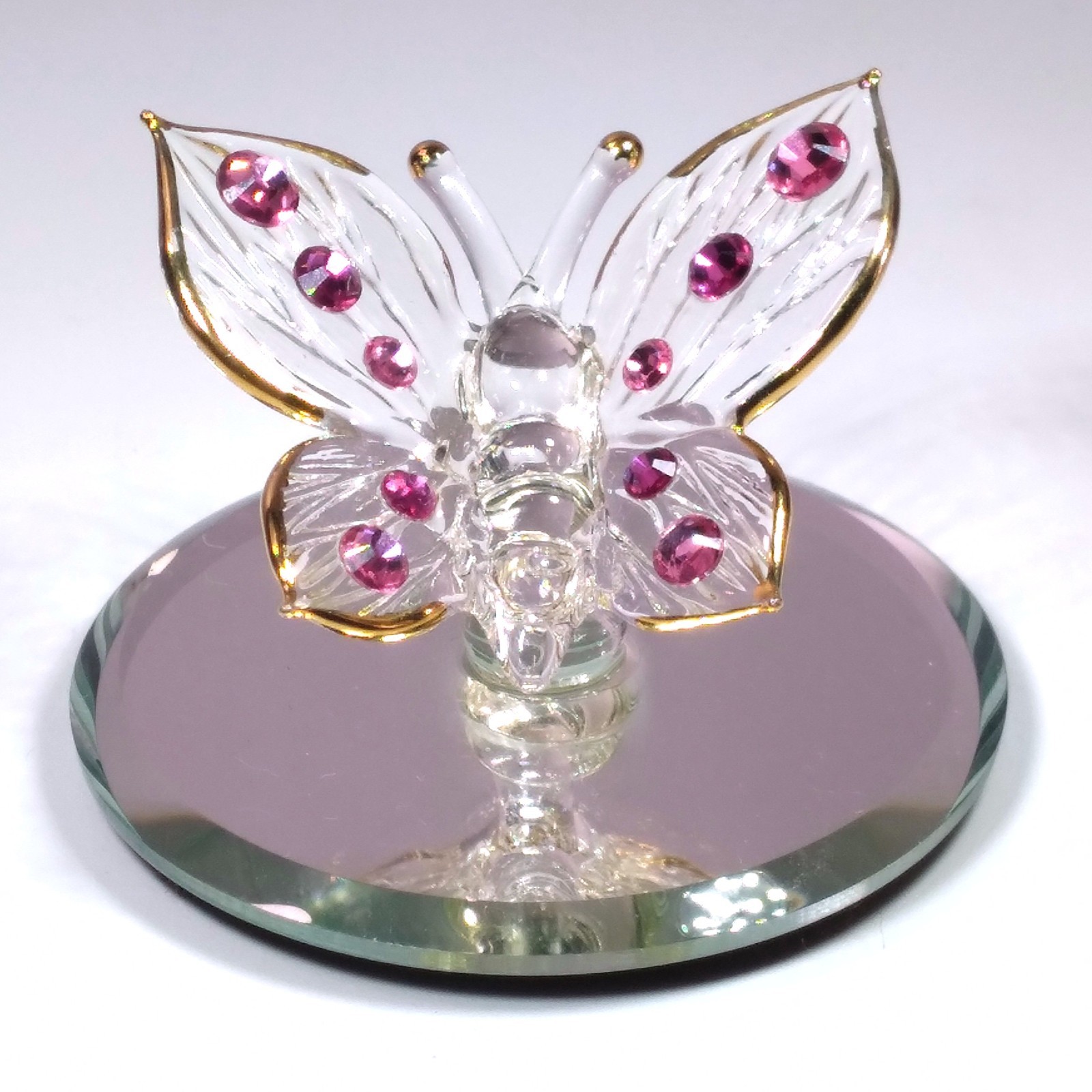 2002 Glass Baron Glass Butterfly Gold Trim & 10 Purple Swarovski Crystals S2 324