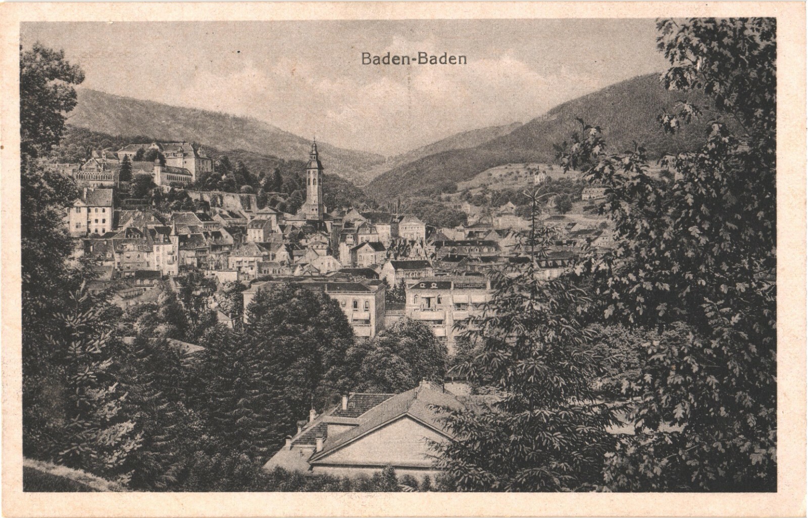 Baden-Baden Germany Cityscape View Divided Back Postcard c.1910 Unposted