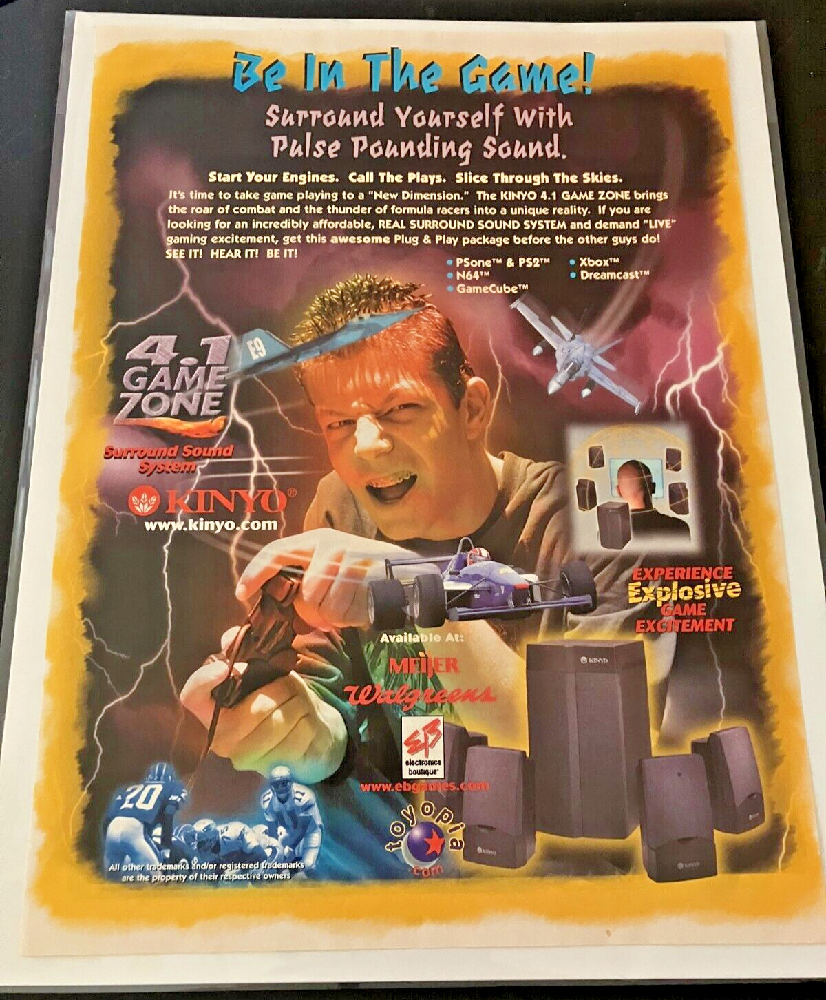 Kinyo Surround Sound System - Vintage Gaming Print Ad / Poster / Wall Art - MINT