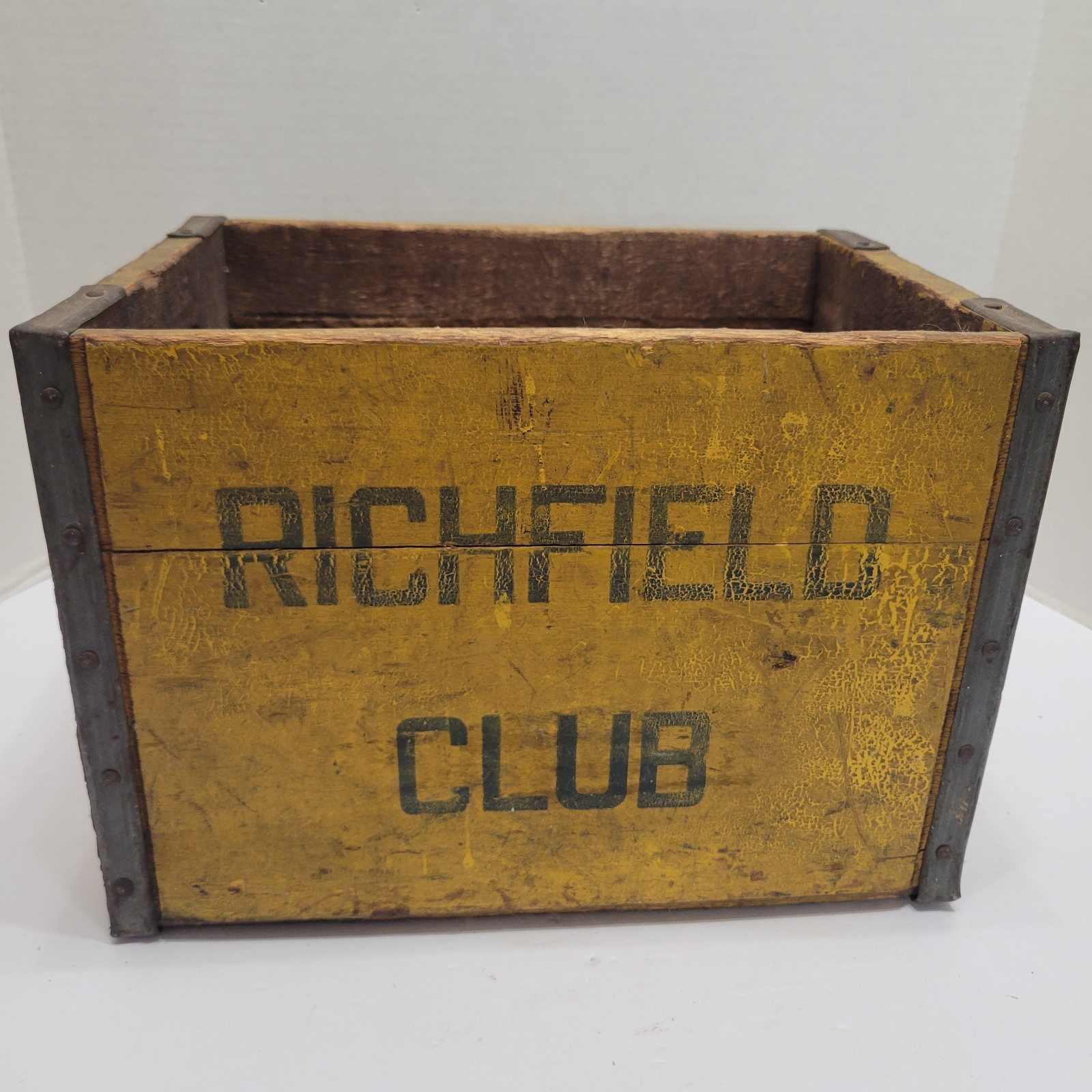 Vtg HTF Richfield Club Soda Bottle Crate 1935 St. Louis Mo Union Made Nice Rare 