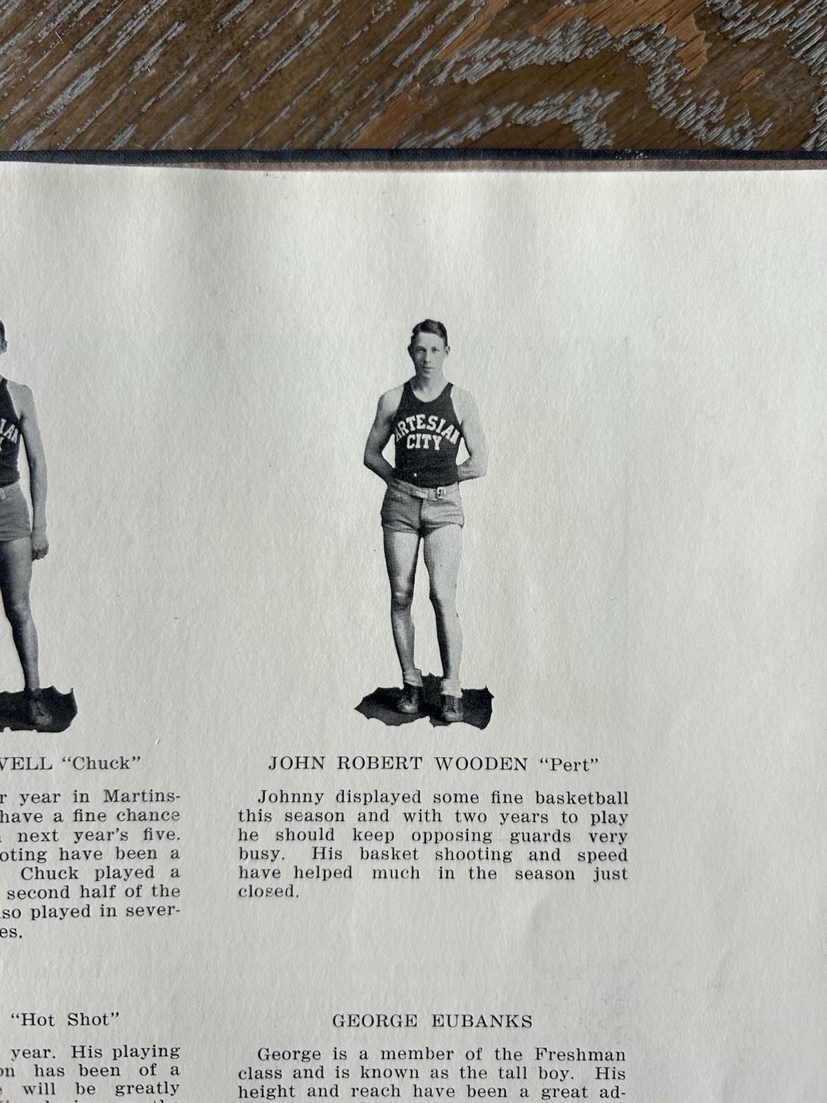John R Wooden Martinsville Artesians UCLA 1926 High School Yearbook John R Wooden Martinsville Artesians UCLA 1926 High School Yearbook