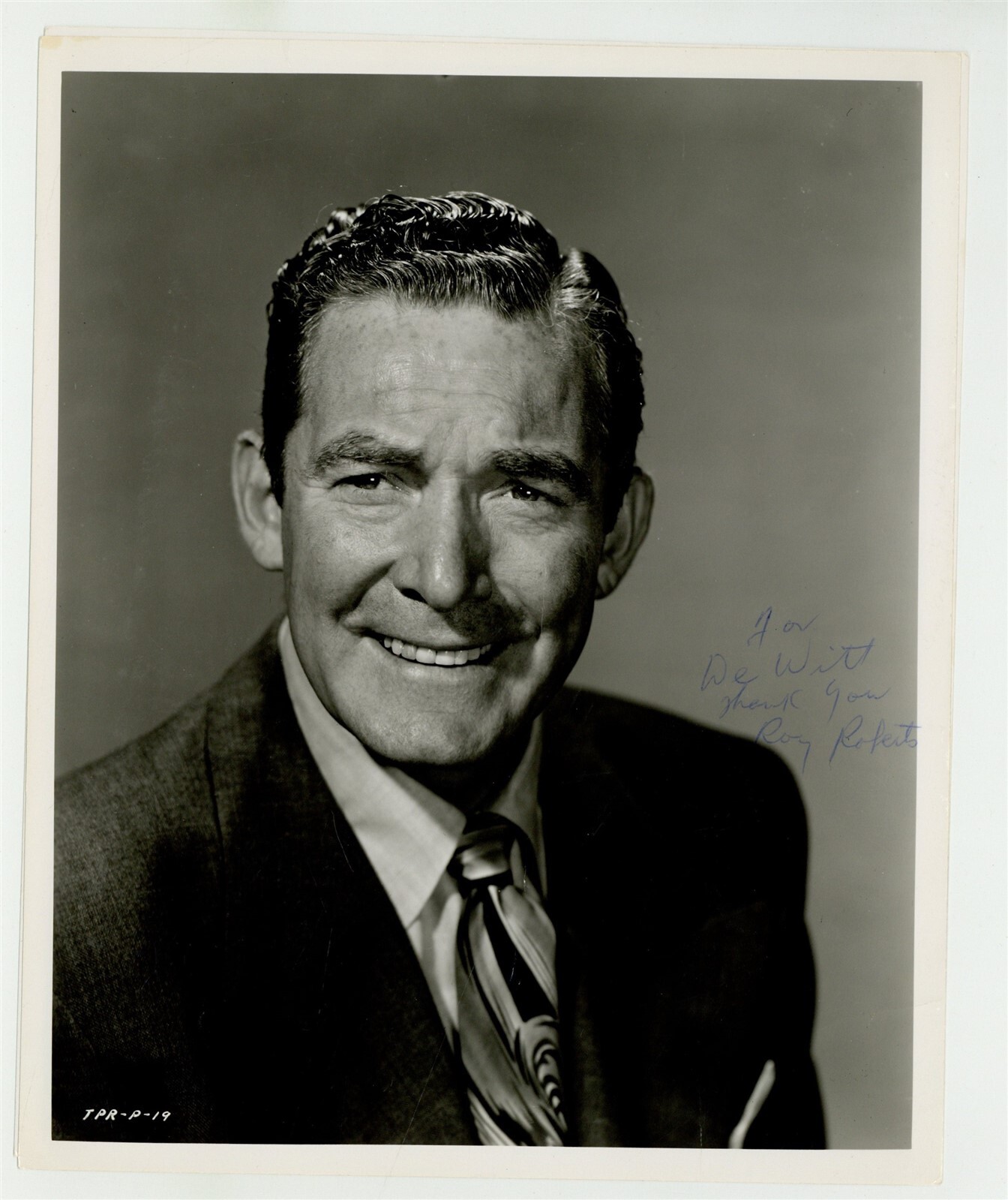 Roy Roberts 1955 Signed Character Actor Stage Screen TV 8x10 Portrait Photo 
