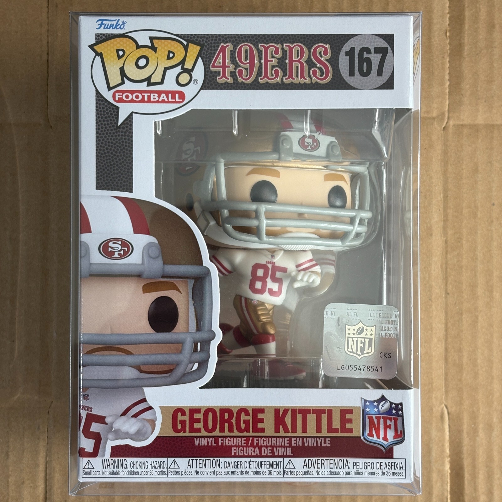 Funko Pop George Kittle #167 San Francisco 49ers, Away Jersey, Football, NFL NM