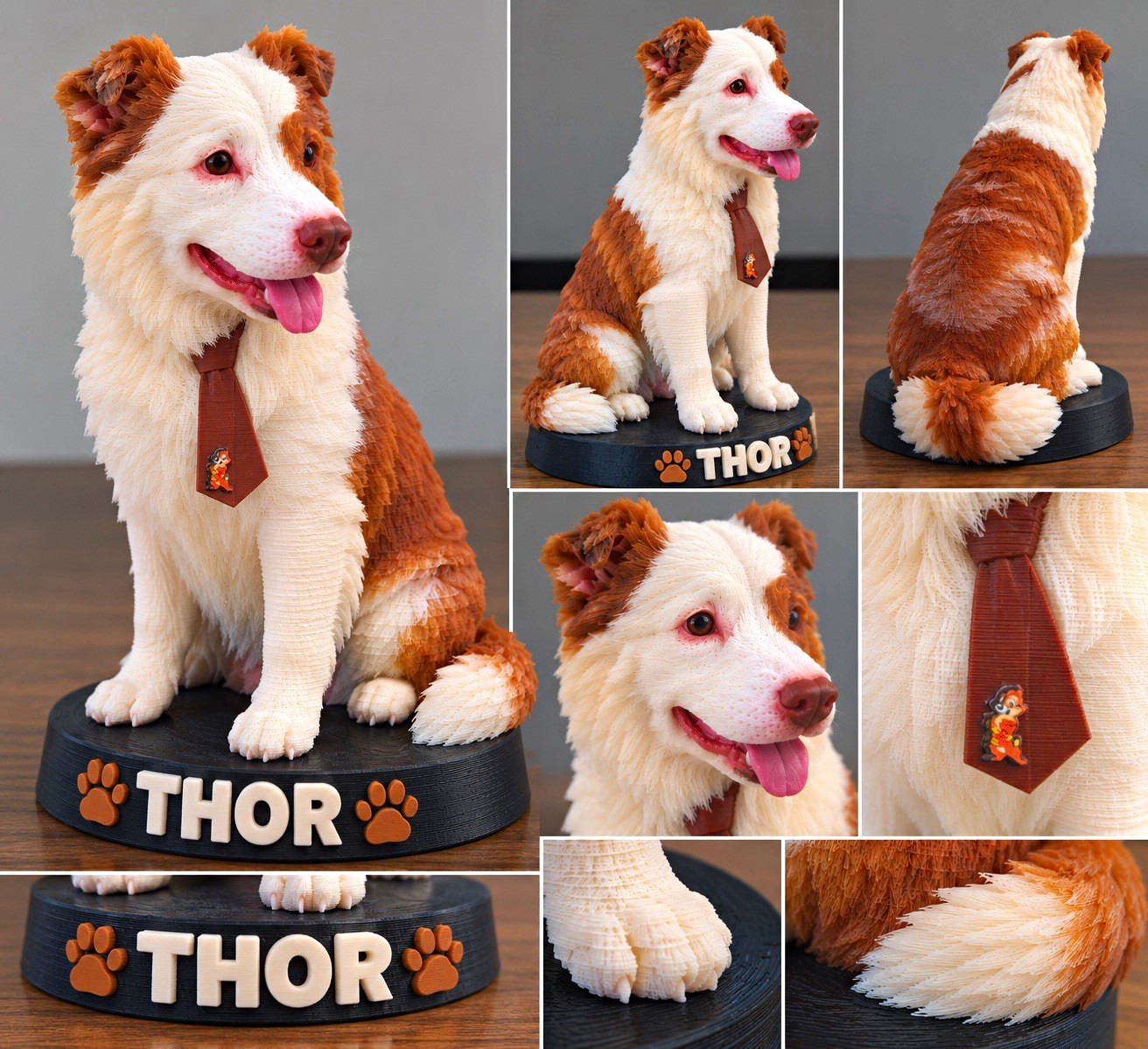 Personalized 3D Printed Dog Figurine – Custom Pet From Photo With Name