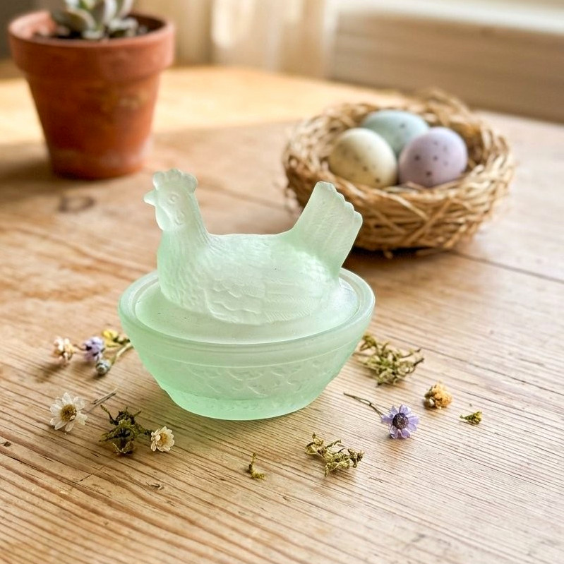 Stunning Frosted Green Uranium Glass \