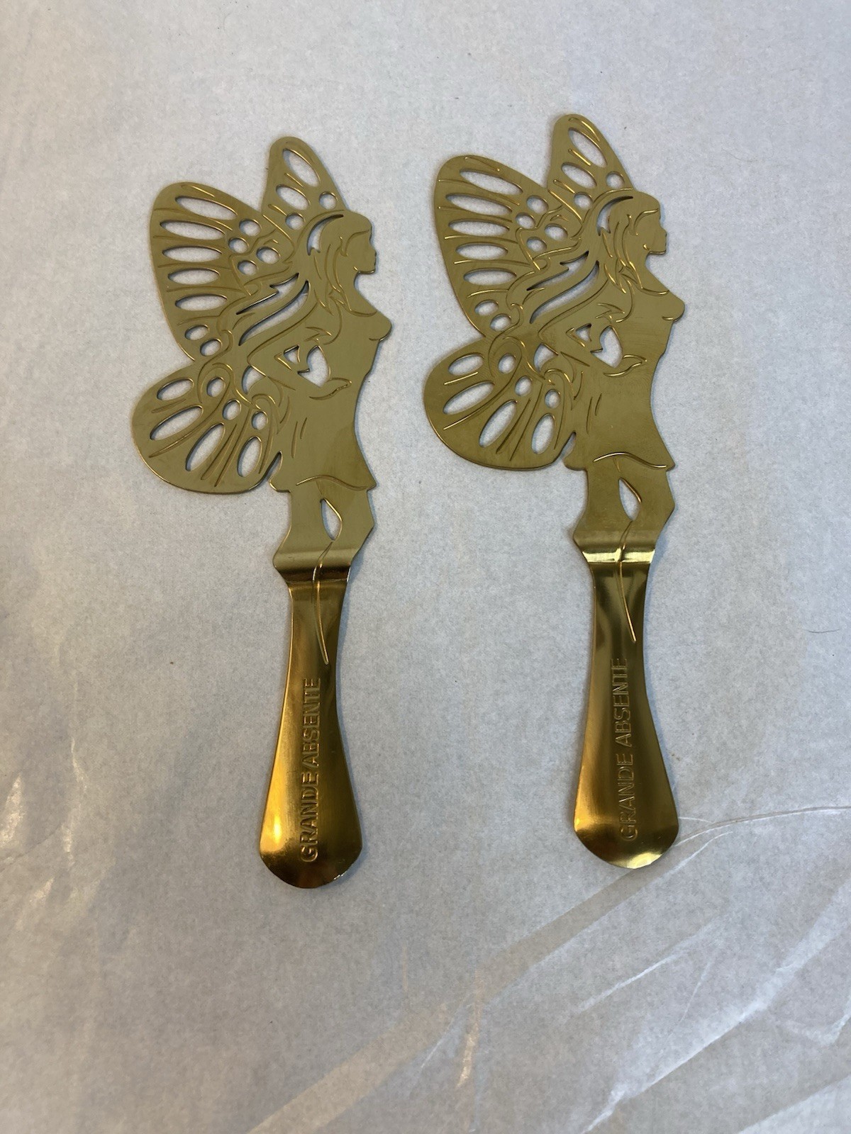 Vintage Fairy GRANDE ABSANTE Absinthe spoon lot of 4 decorative spoons 6”