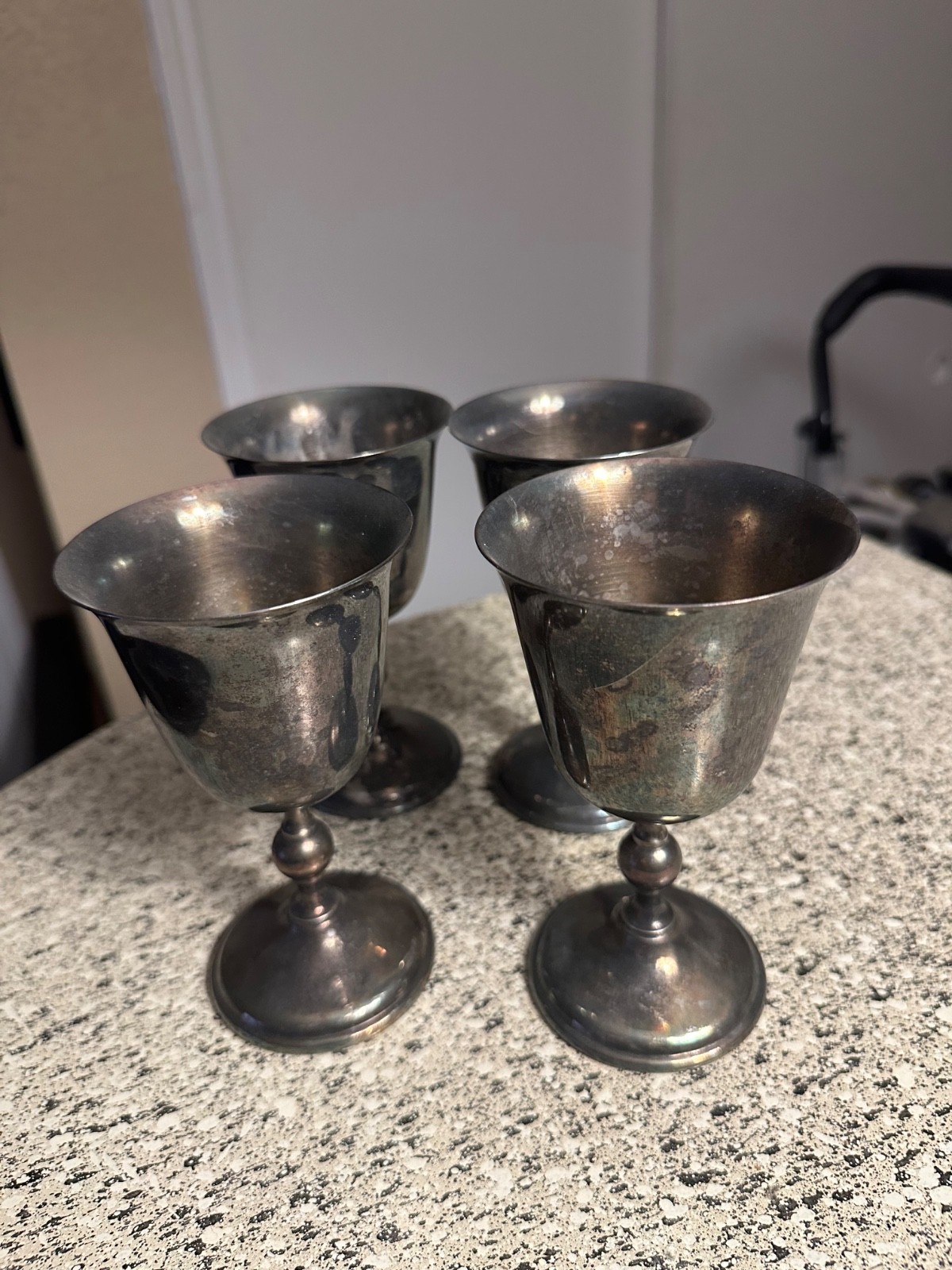 Vintage pewter wine goblets excellent condition