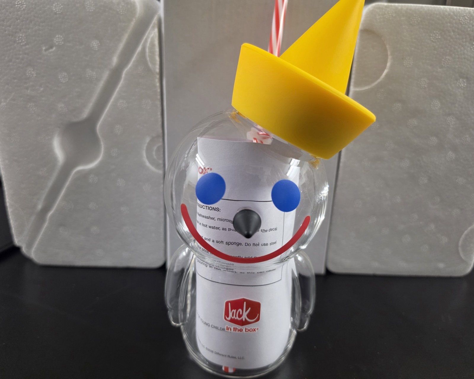 Jack in the Box Jack Drink Cup w/ Straw, Glass. Limited edition🥤✨️Authentic 