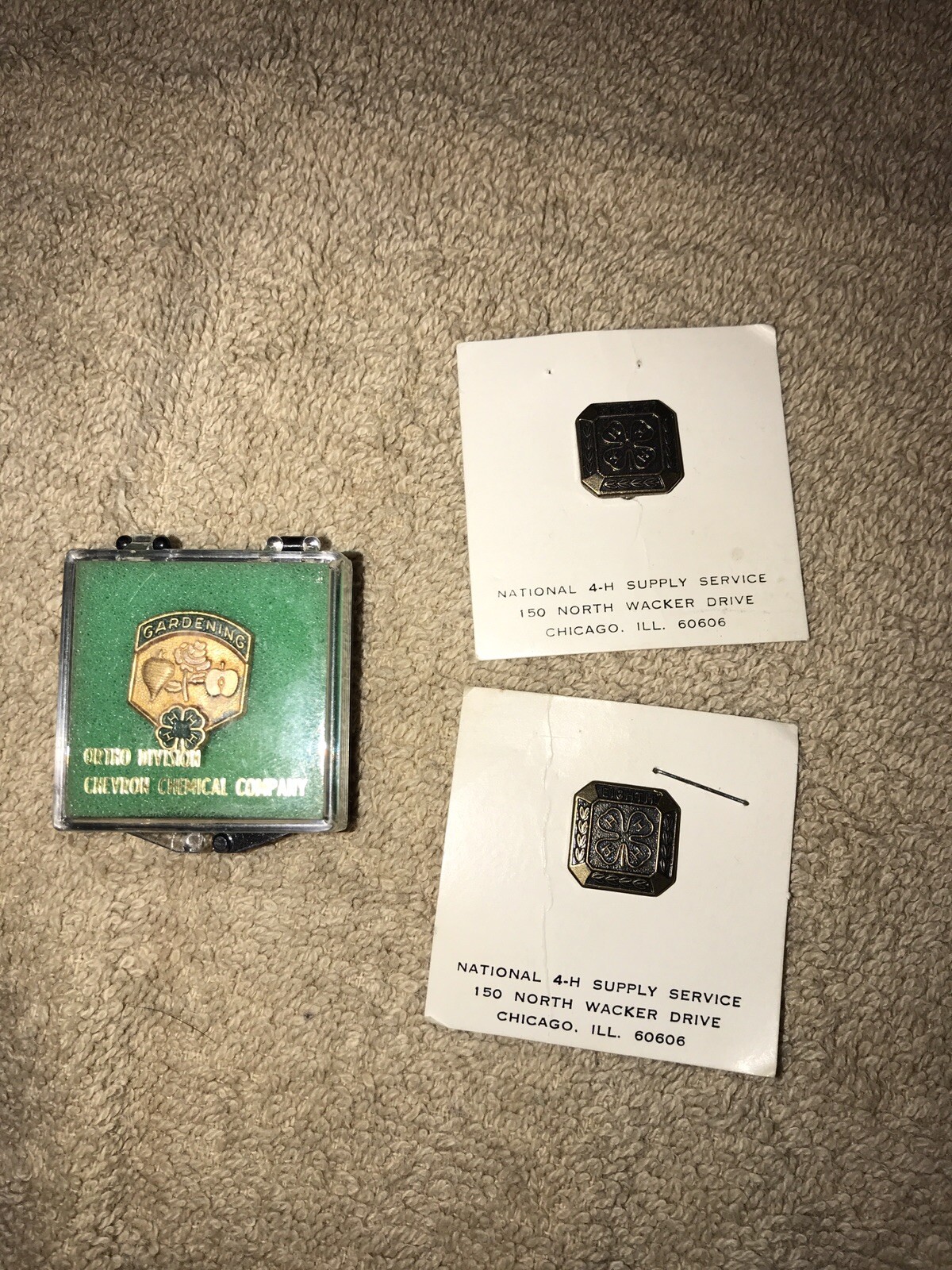 Vintage 4-H Pins County Honor Gardening Eighth Ninth Fair Project  Award 