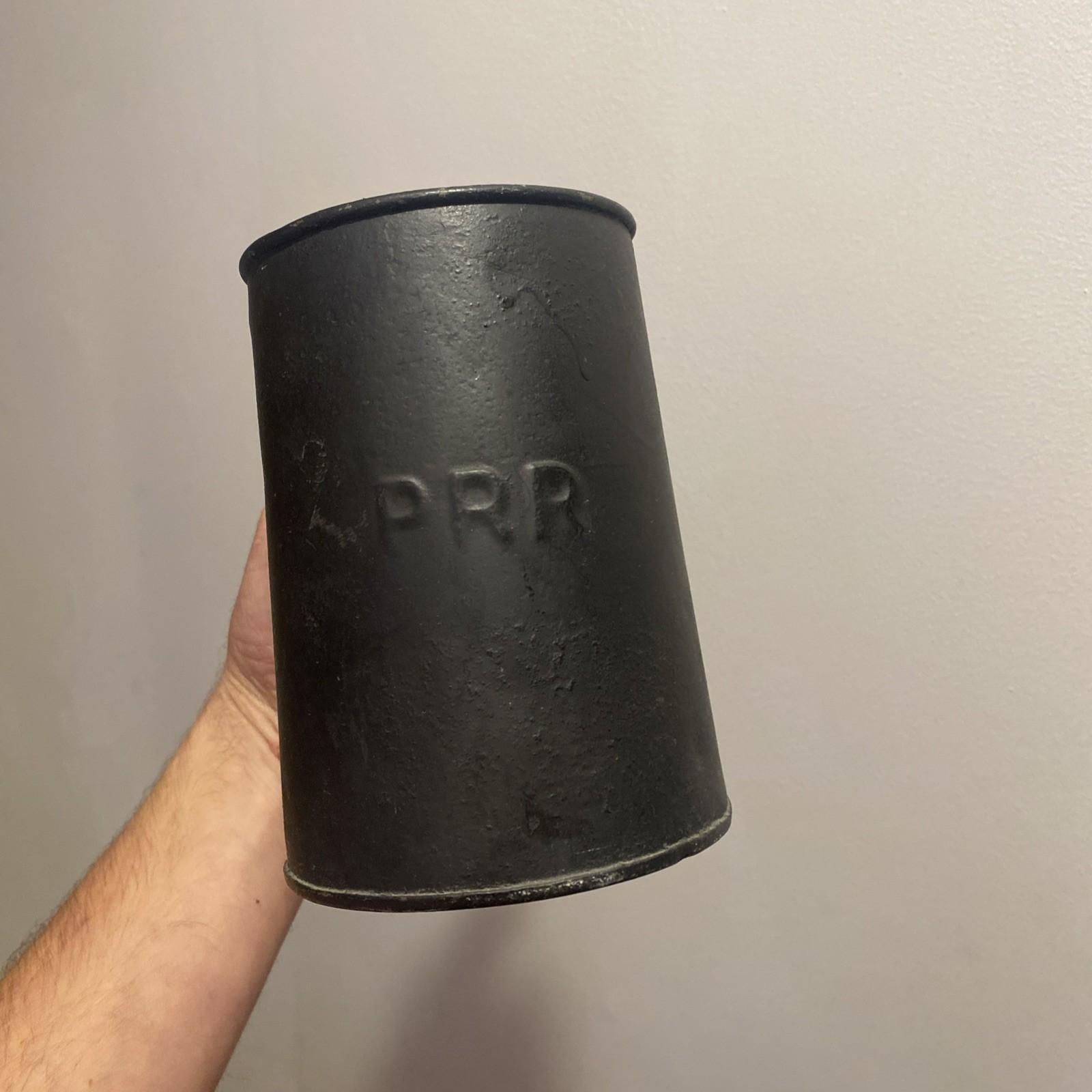 Pennsylvania Railroad (PRR) large tin cup from 19th Century (1870s)