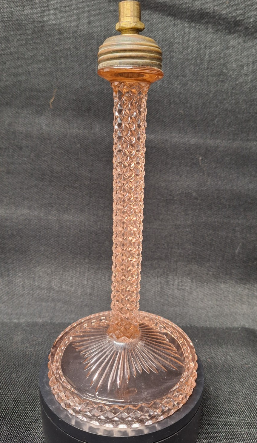 Vintage Westmoreland English Hobnail Style Pink Glass Lamp Base Parts(9\