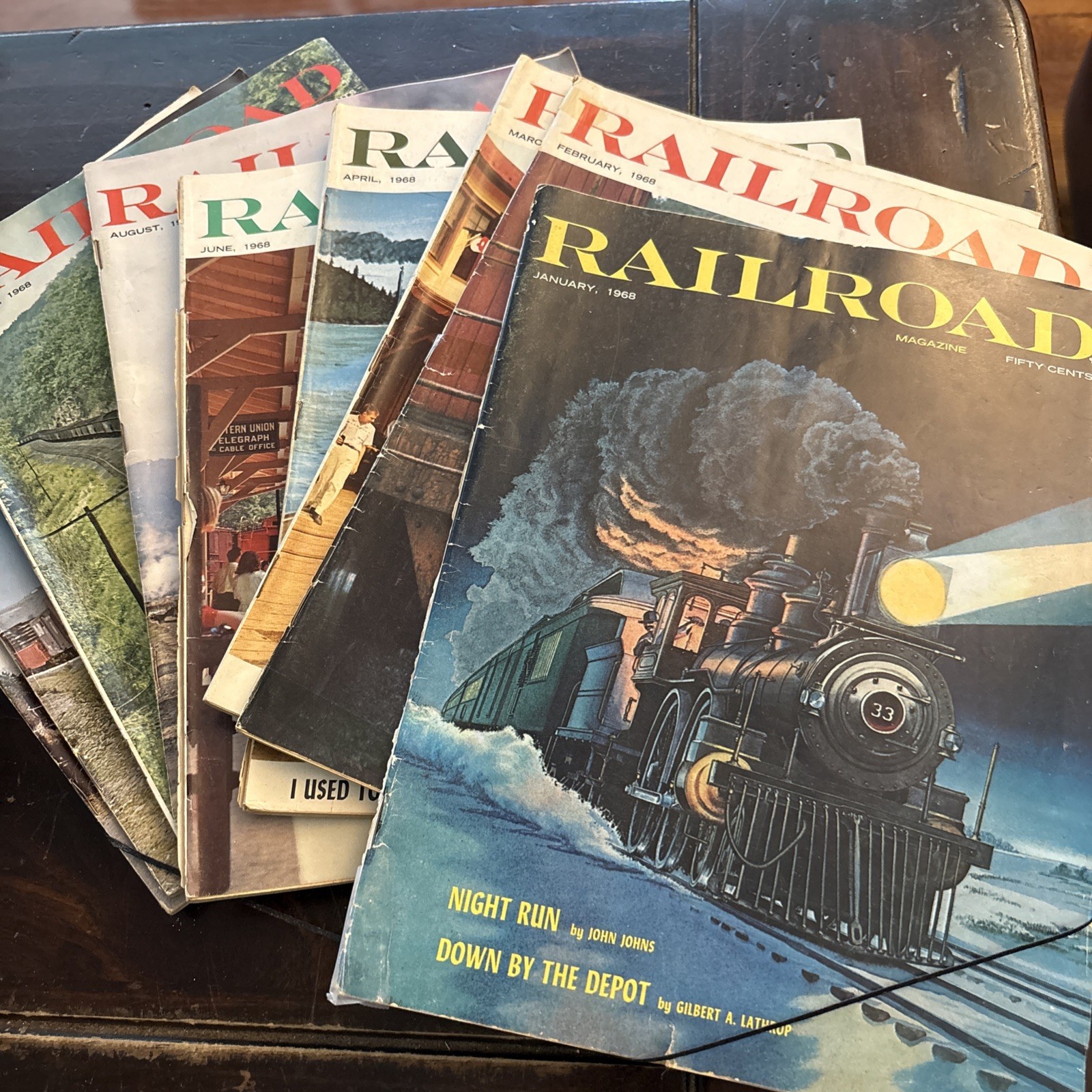 Vtg Lot of 9 Railroad Magazine - 1968 JAN -MAR, April, June,Aug, Oct-De Trains. Vtg Lot of 9 Railroad Magazine - 1968 JAN -MAR, April, June,Aug, Oct-De Trains.