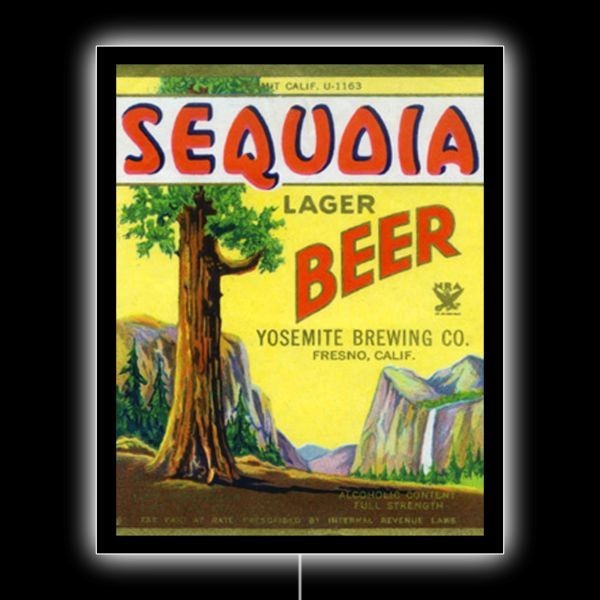 Sequoia Beer of Fresno, California NEW LED Hanging Lighted Sign: 18x23\