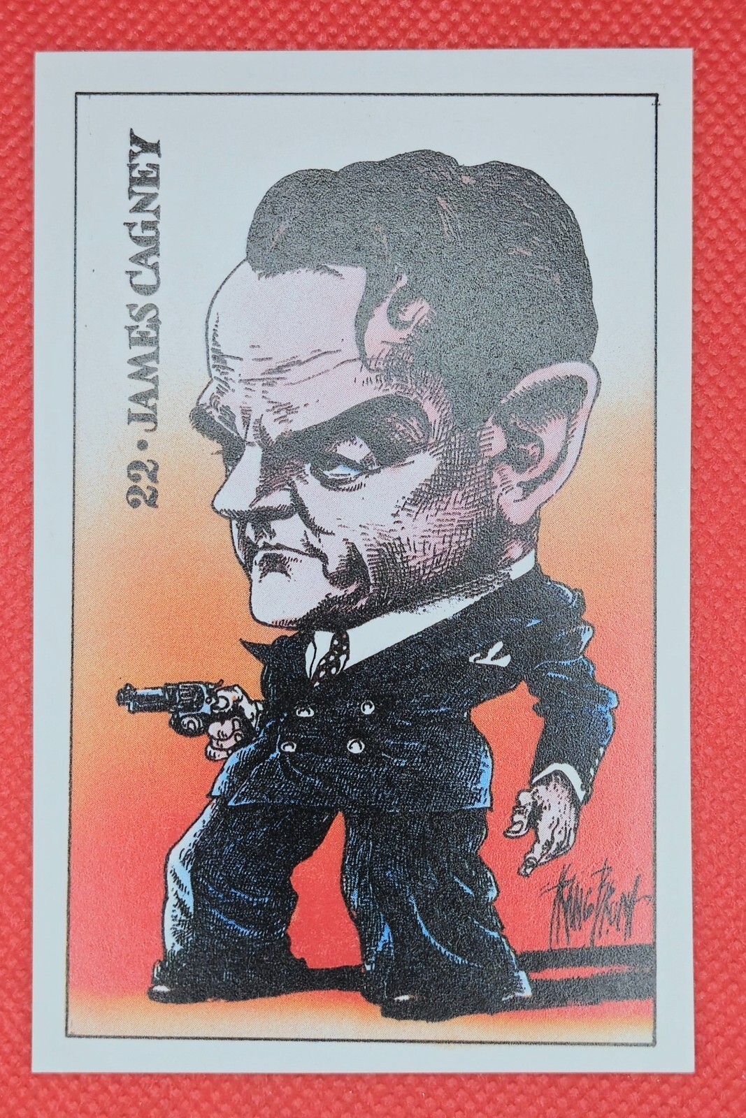 James Cagney Italian Hollywood Caricature Trading Card 1971