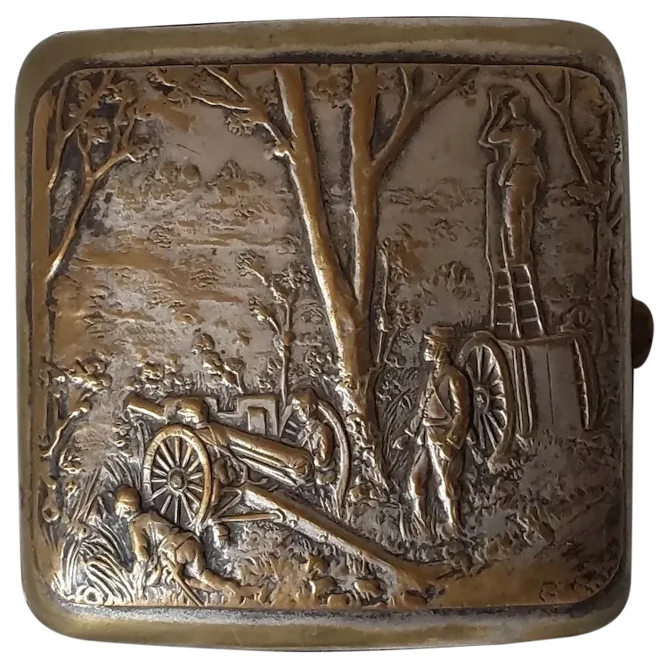Antique World War I Cigarette Case with Soldiers