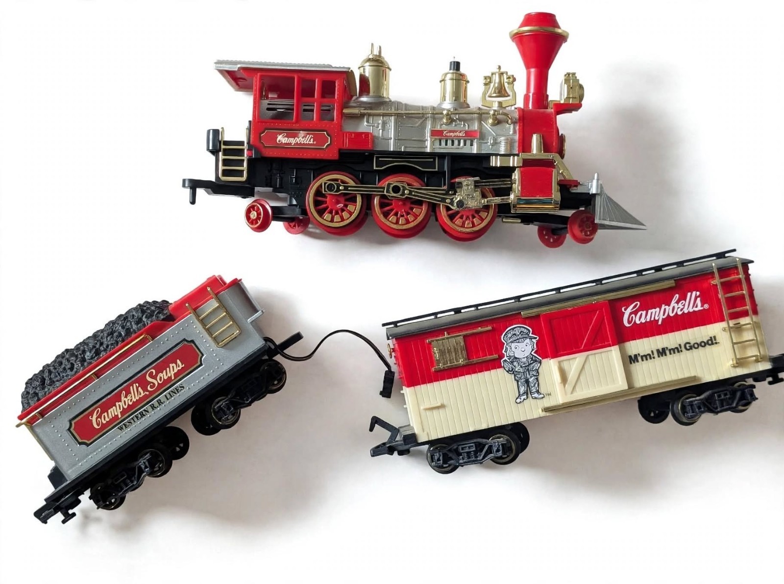 Campbell\'s Soup Train Set Locomotive Tender Caboose Western R.R. Lines Vintage