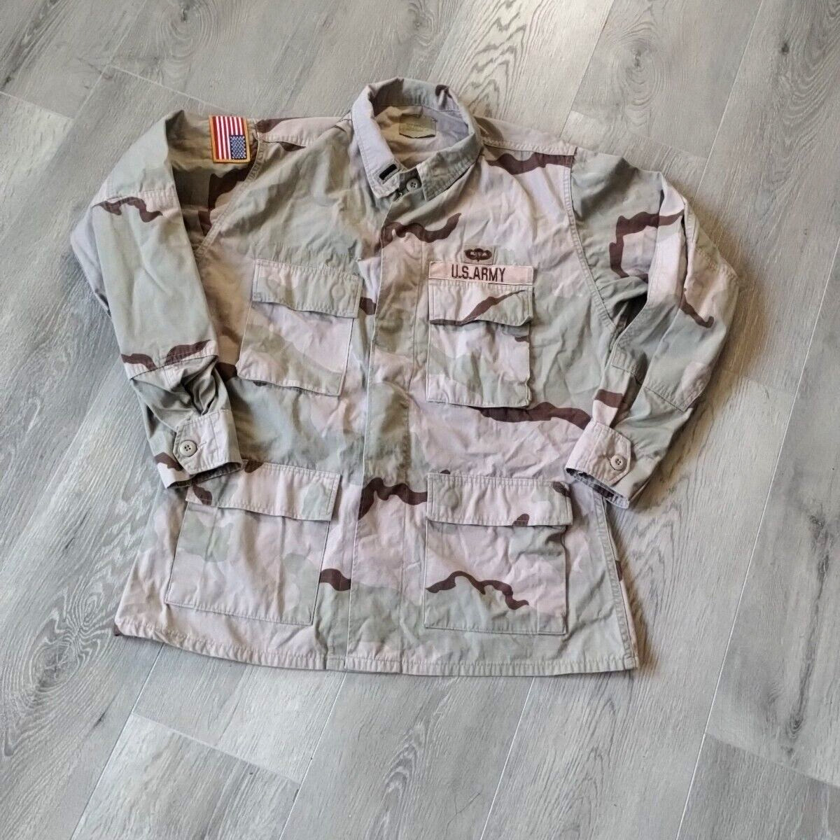 US Army Desert Camo Uniform Medium Regular Coffee Stain United States Airborne