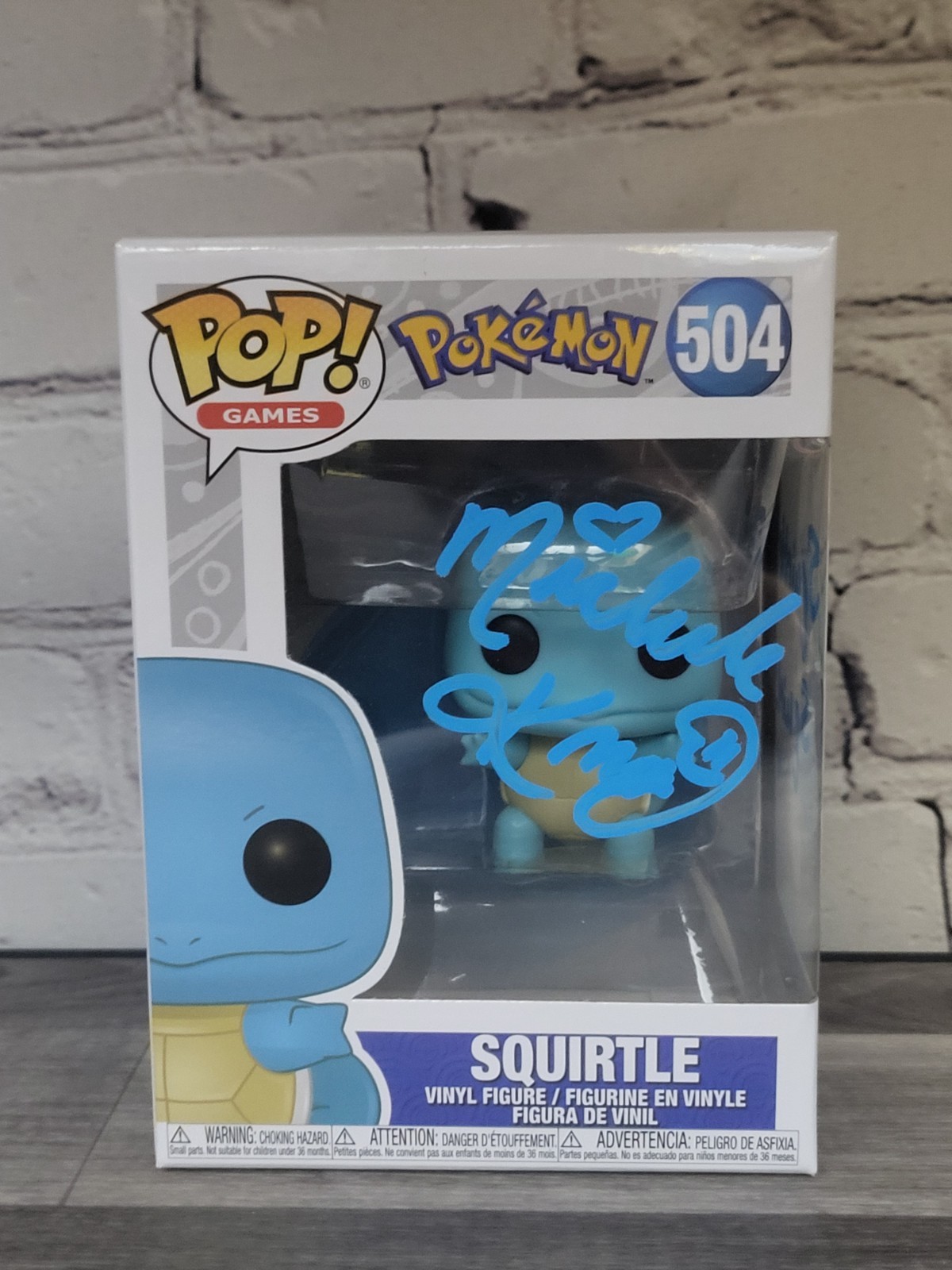 Funko Pop Pokemon Squirtle #504 Signed By Michele Knotz SI Comic Con IL