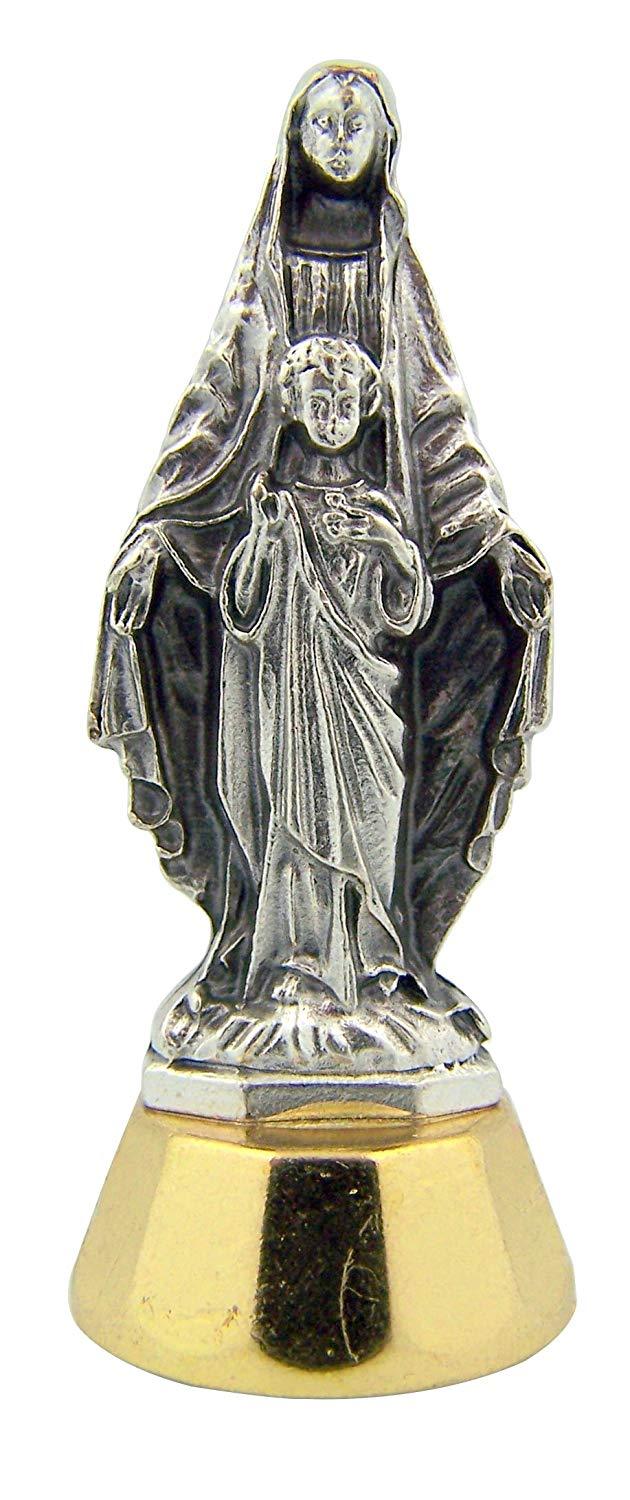 Patron Virgin Madonna and Christ Child Adhesive Car Auto Statue Figure, 3 Inch