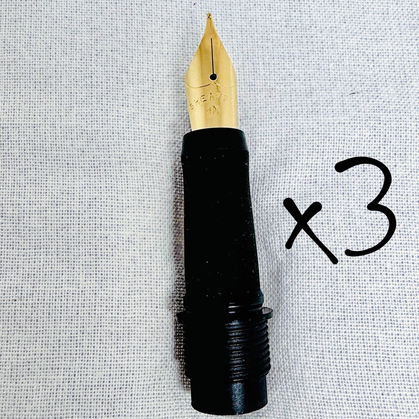 (3) GOLD Tone Sheaffer Award Replacement Nibs & Feeds - MEDIUM New U S A
