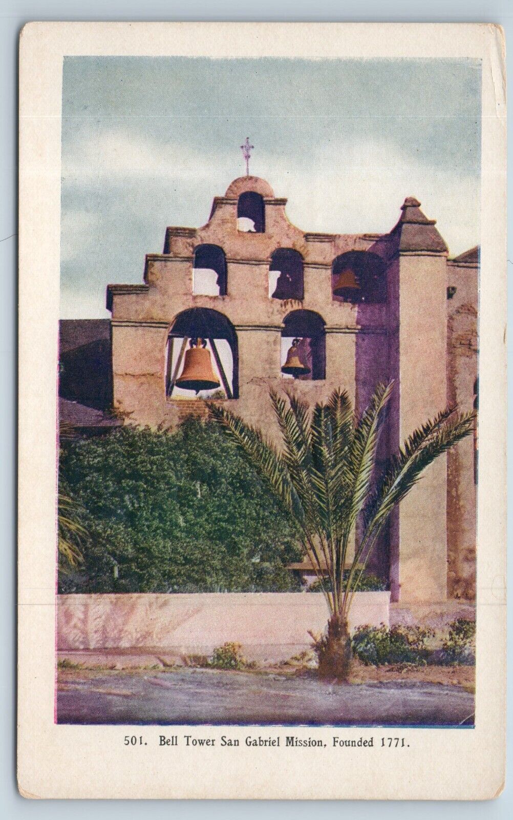 Postcard Bell Tower San Gabriel Mission California Embossed c1901