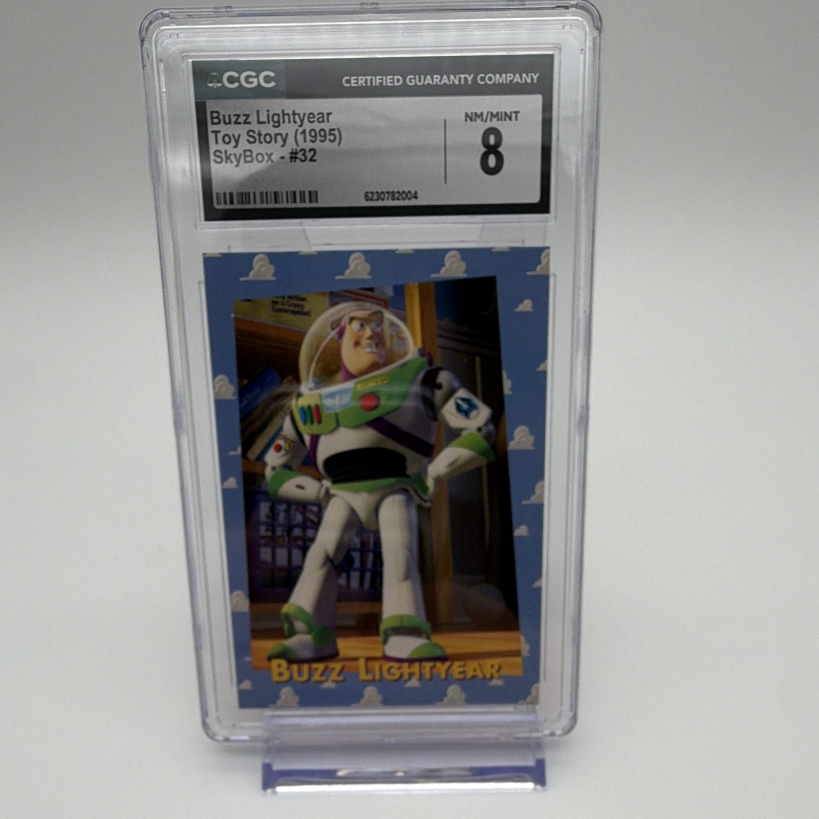 1995 SkyBox Toy Story Buzz Lightyear #32 Non-Sport Trading Card CGC 8 NM/MINT 1995 SkyBox Toy Story Buzz Lightyear #32 Non-Sport Trading Card CGC 8 NM/MINT