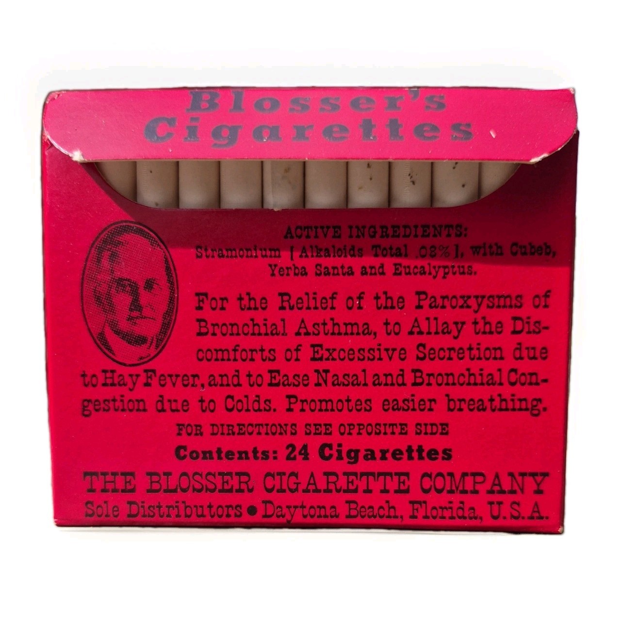 NOS Vintage Dr Blossers Medicinal Cigarettes Box Asthma Quack Medicine Colds Usa