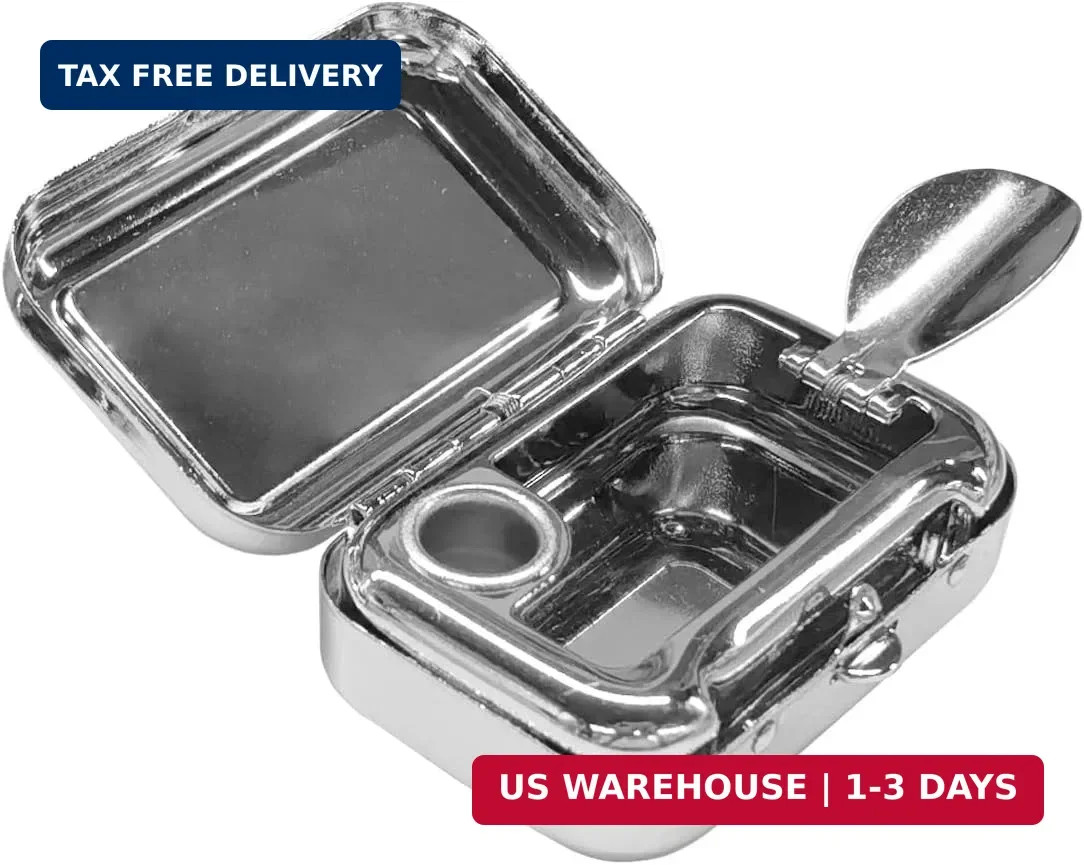 Mini Portable Ashtray, Carry-on Windproof Car Ash Tray with Lid | Metal Compact