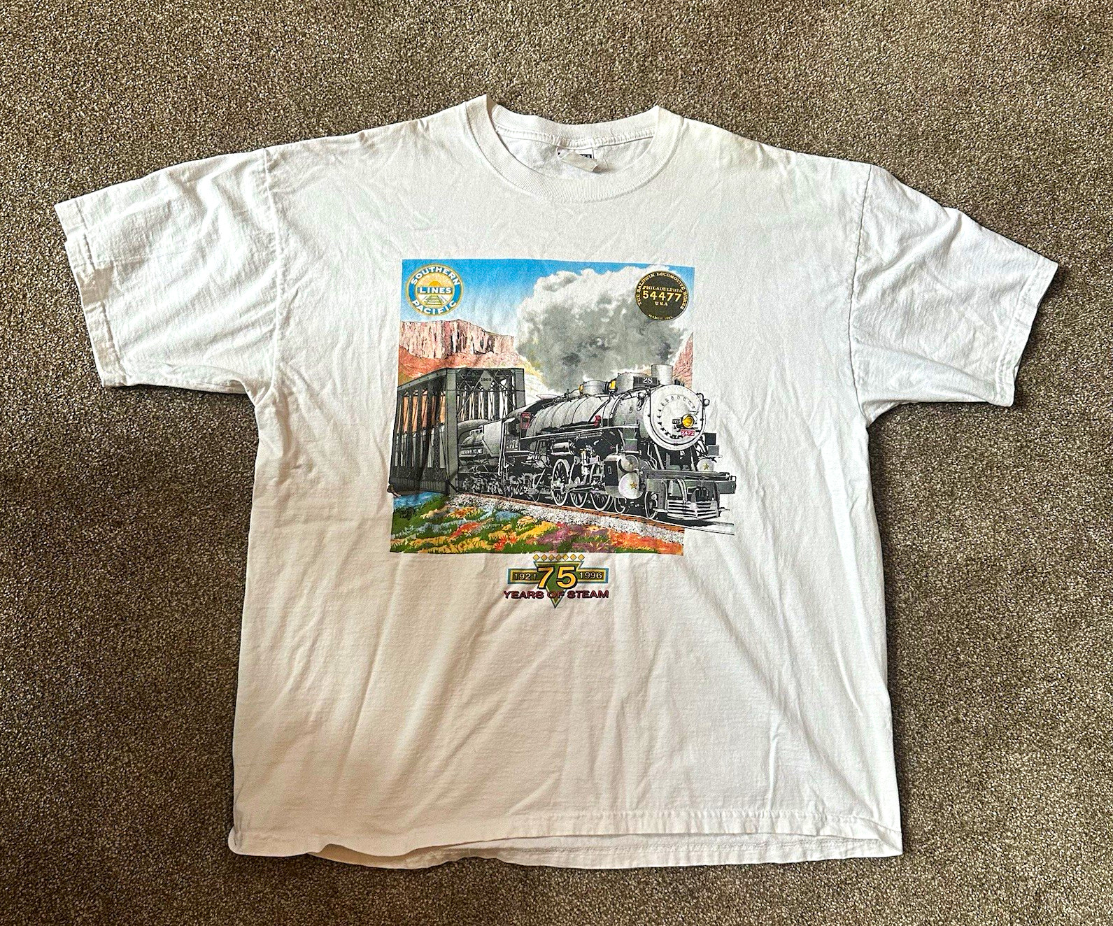 Vintage 1996 Southern Pacific 2472 Train T Shirt 75 Years Steam Jerzees