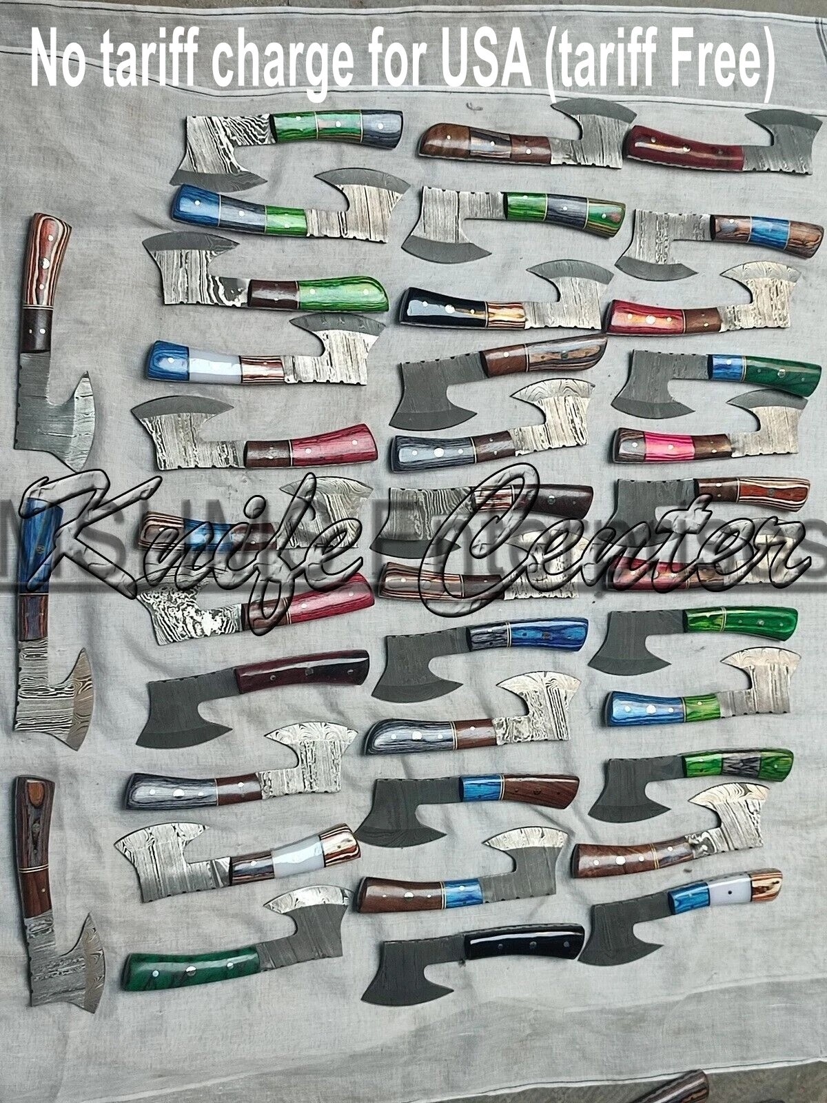LOT OF 25 7\'\' HANDMADE DAMASCUS STEEL SKINER MINI AXE KNIFE USA tariff Free