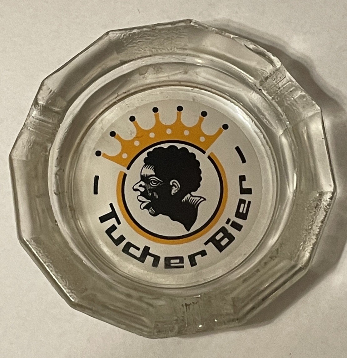 Vintage Tucher Bier Beer Cigarette German Heavy Glass Cigar Ashtray Germany 6” Vintage Tucher Bier Beer Cigarette German Heavy Glass Cigar Ashtray Germany 6”