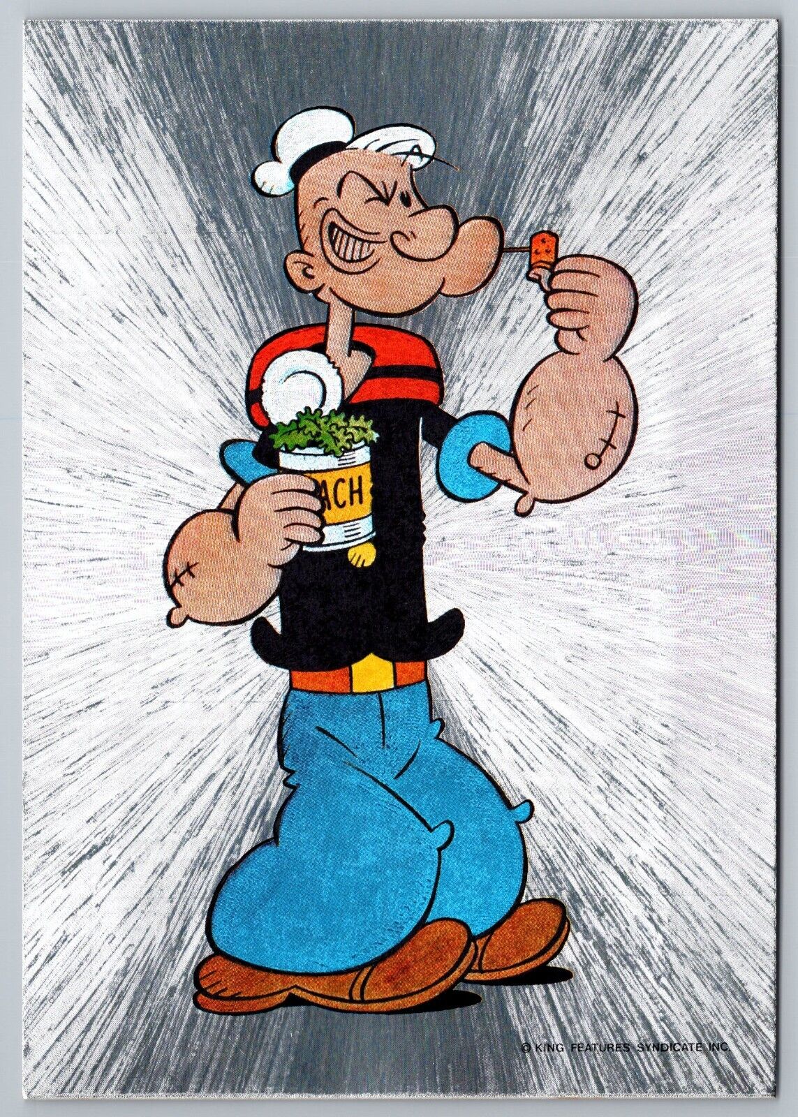 King Features syndicate Popeye Dufex foil unused postcard. Postcrossing