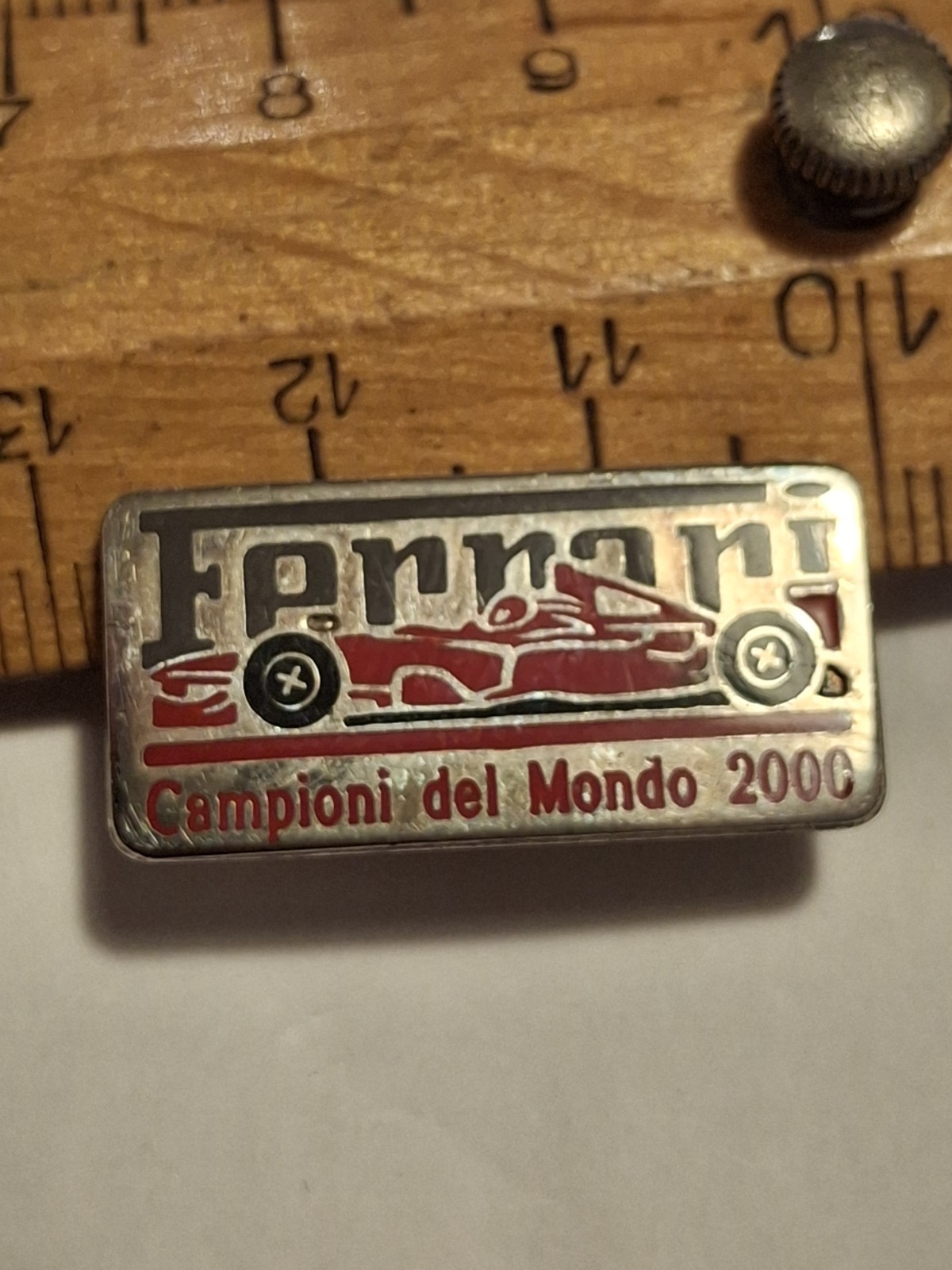 Ferrari World Champions 2000 Michael Schumacher 925 Silver Brooch 