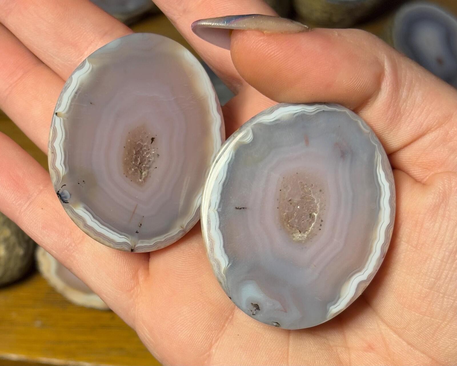 XL Zhanguo Agate Pair With Polished Backs