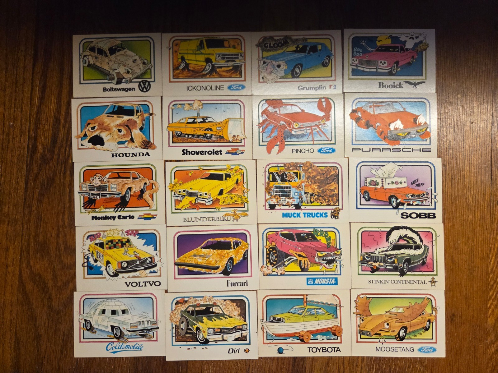 Vtg. 1976 Wonder Bread Crazy Cars Trading Cards Complete set. Super Cool