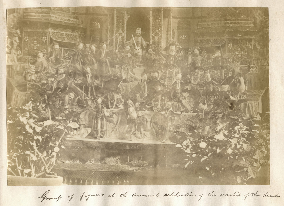 c.1870's PHOTO CHINA - GROUP OF FIGURES WORSHIP