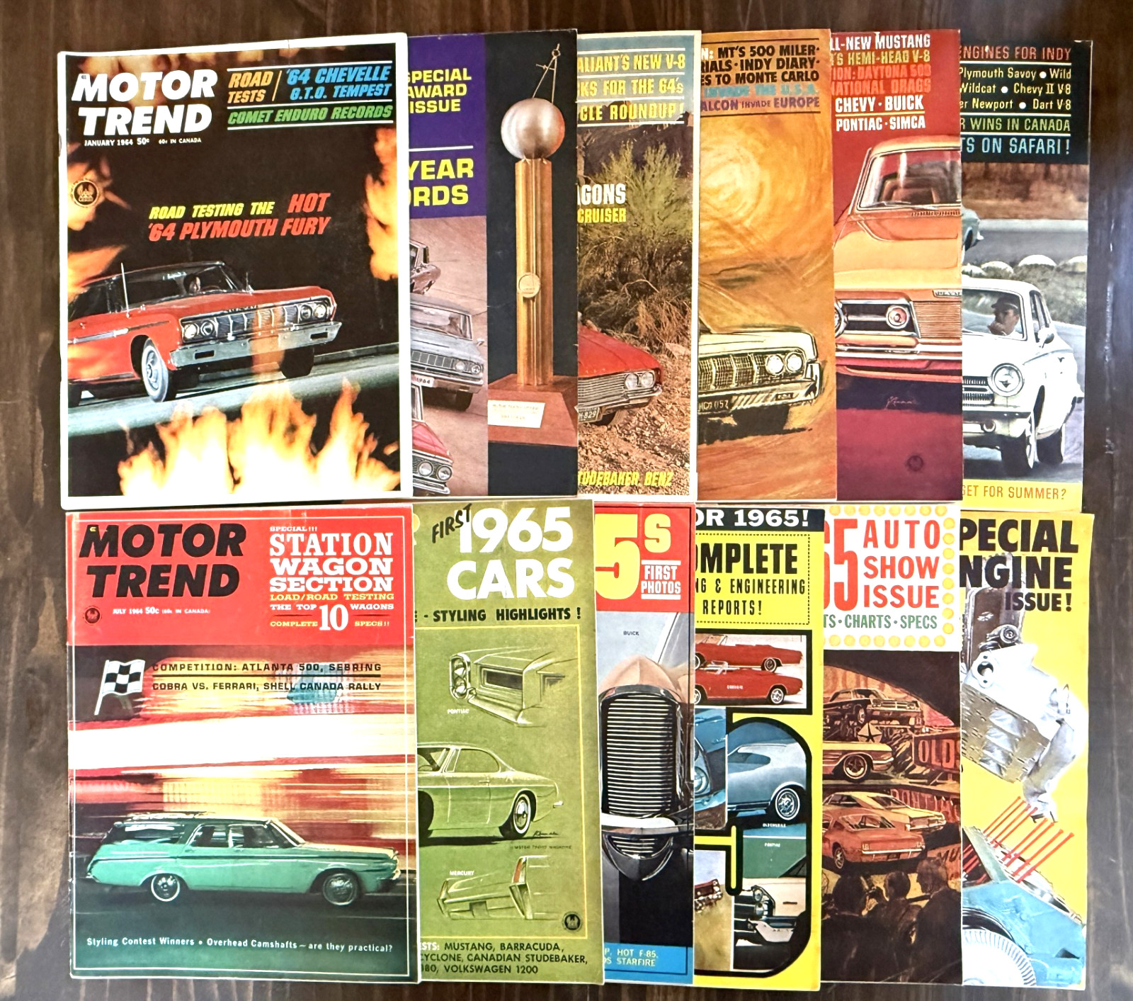 1964 Motor Trend Magazine Complete Year Lot 12 Issues Mustang Ford Chevy Vintage