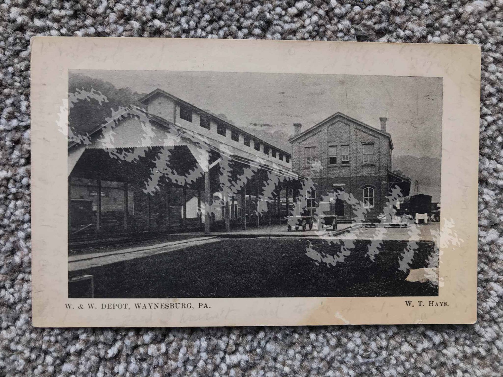 WAYNESBURG PA-W&W RAILROAD STATION-TRAIN DEPOT-PRR-GREENE COUNTY PENNSYLVANIA