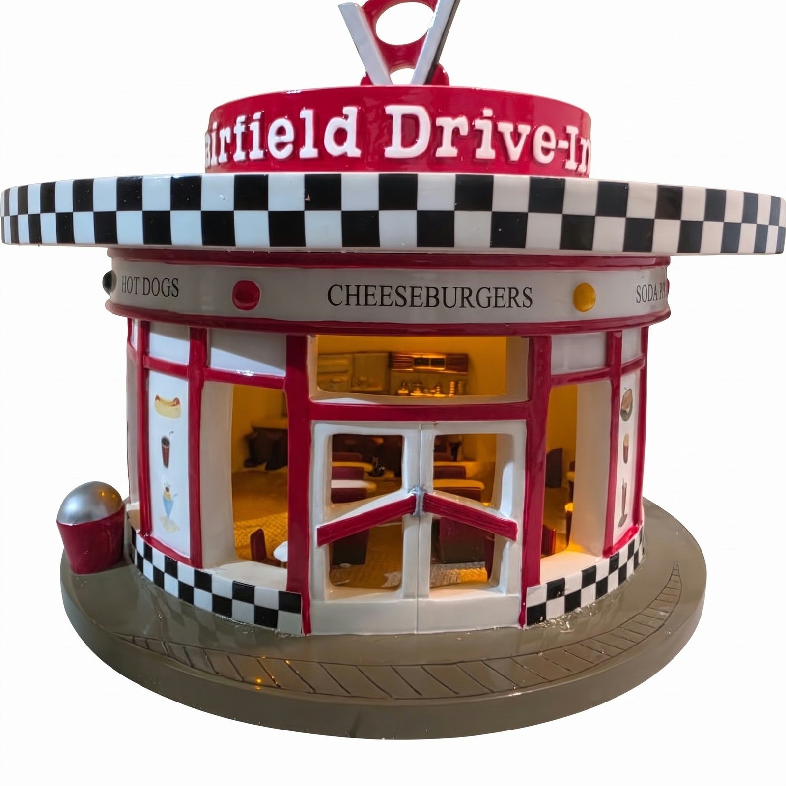 Vintage Lighted Fairfield Drive-In Diner Village Building Tested Works 1950s